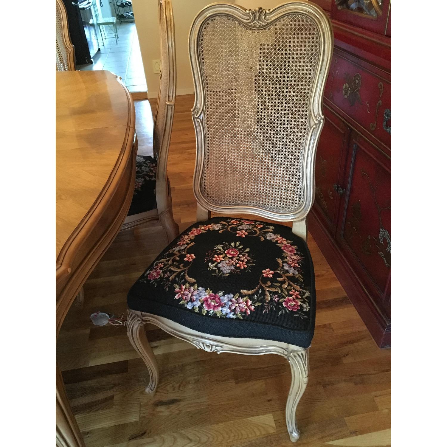 Vintage French Provincial Wood Dining Chairs - Set of 6 - image-4