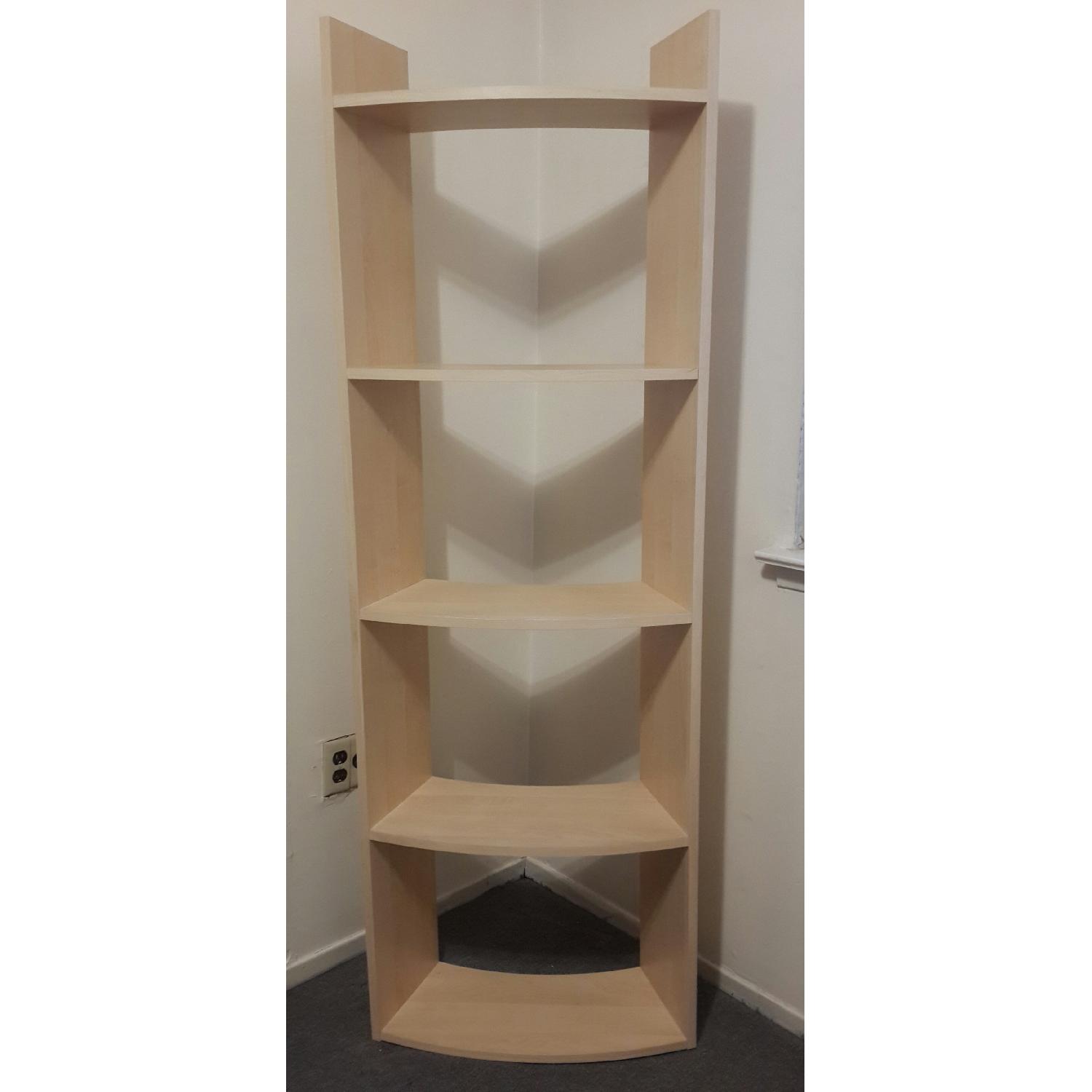 Crate & Barrel Wavy Bookcases - Pair - image-1