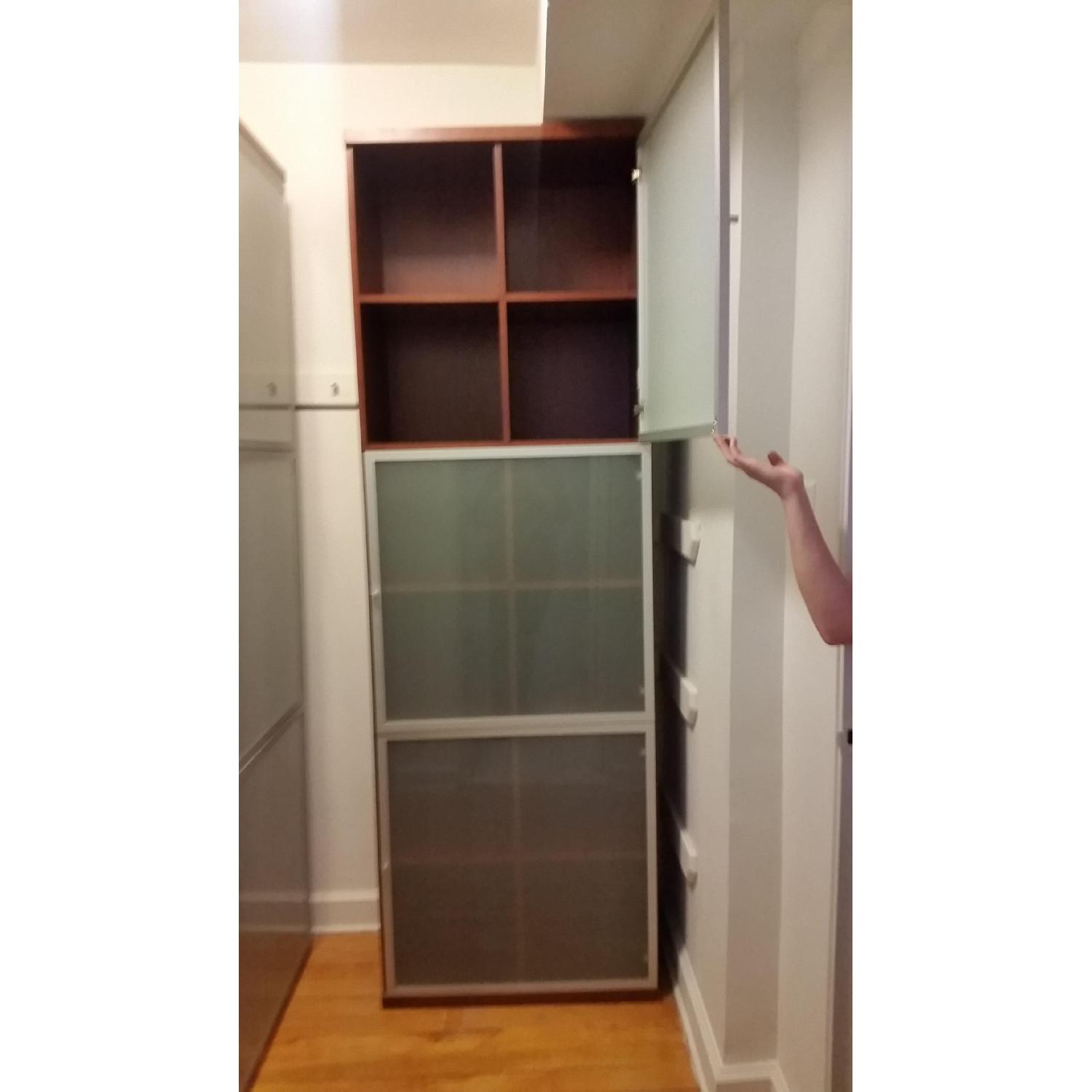 Ikea Storage Cabinet w/ Frosted Doors - image-1