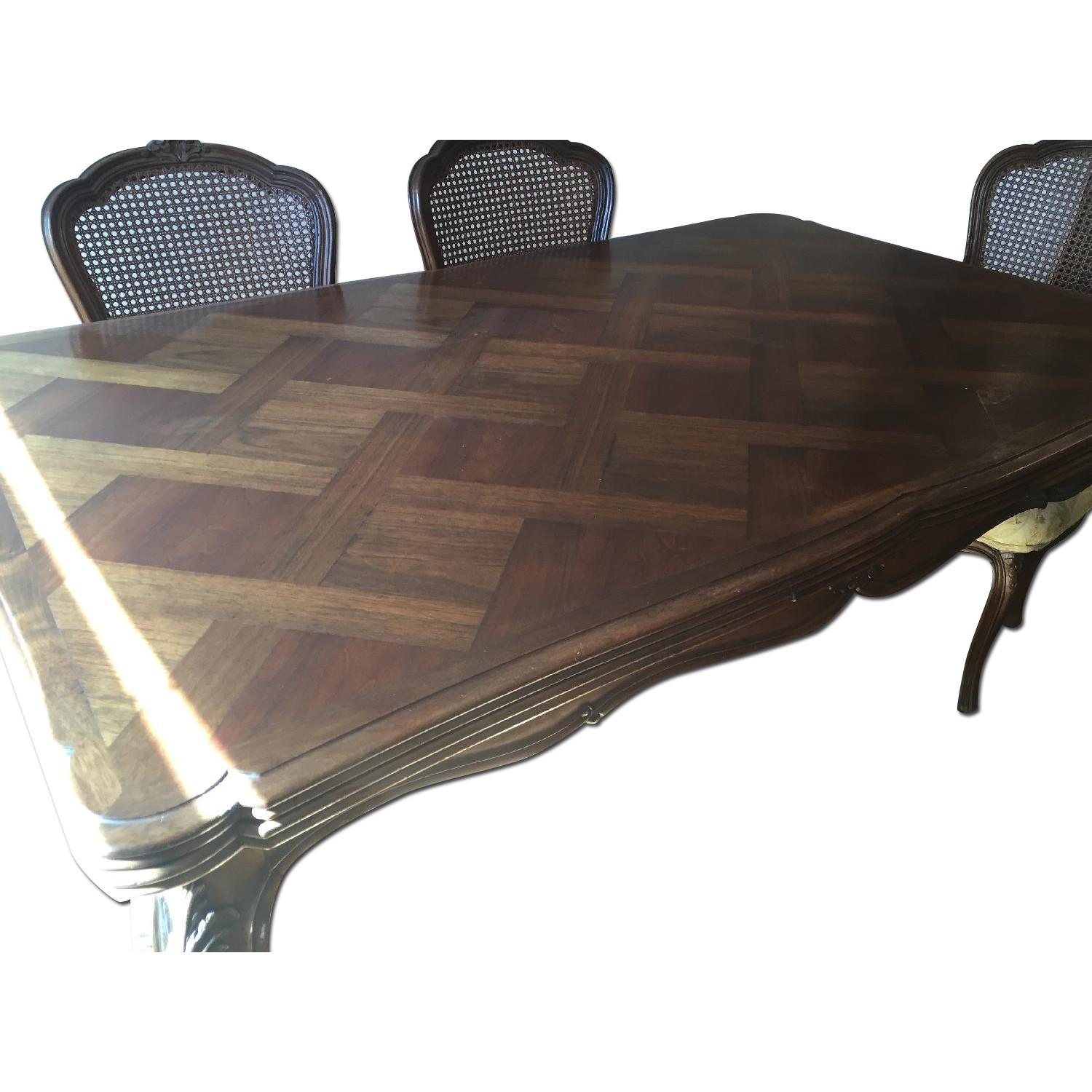 Antique Extension Dining Table w/ 6 Chairs AptDeco