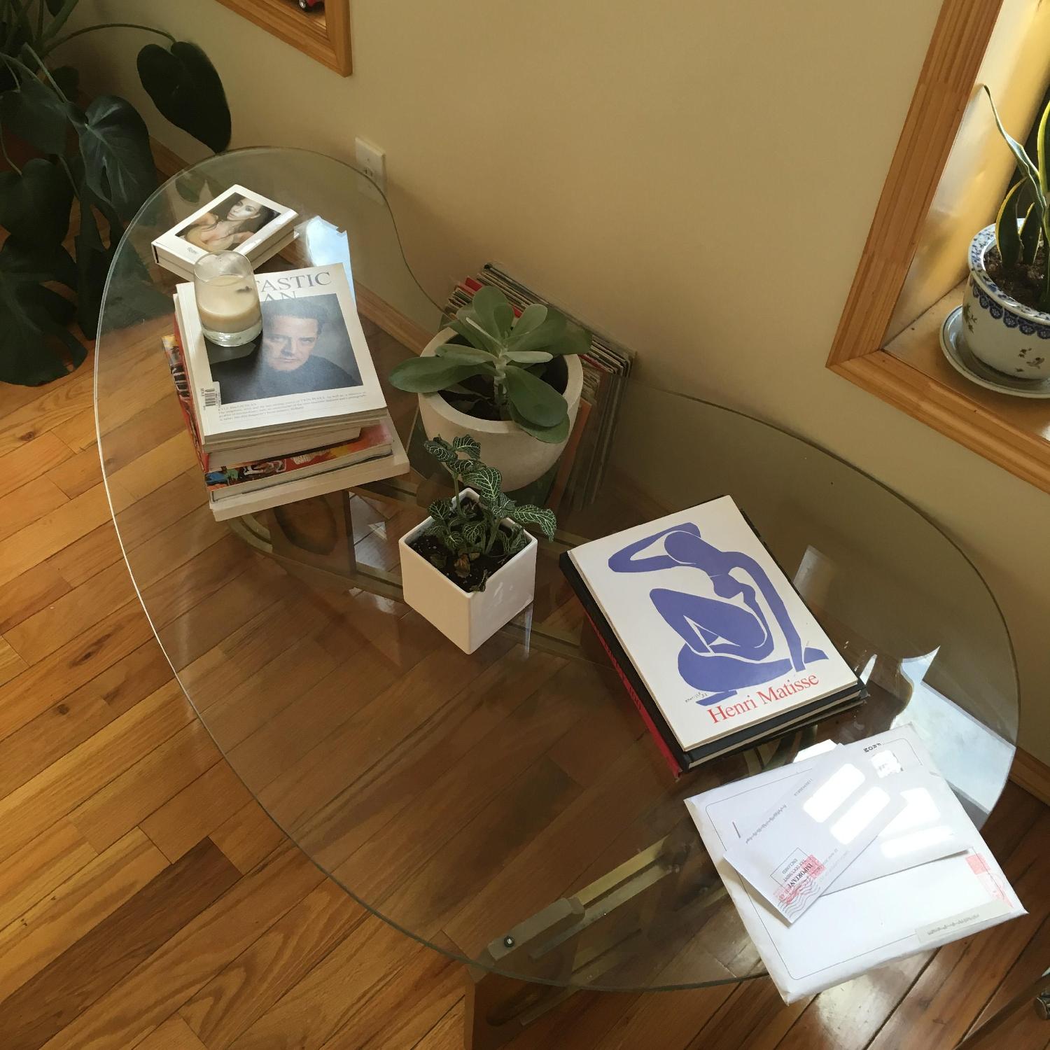 Mid Century Modern Glass Top Coffee Table - image-3