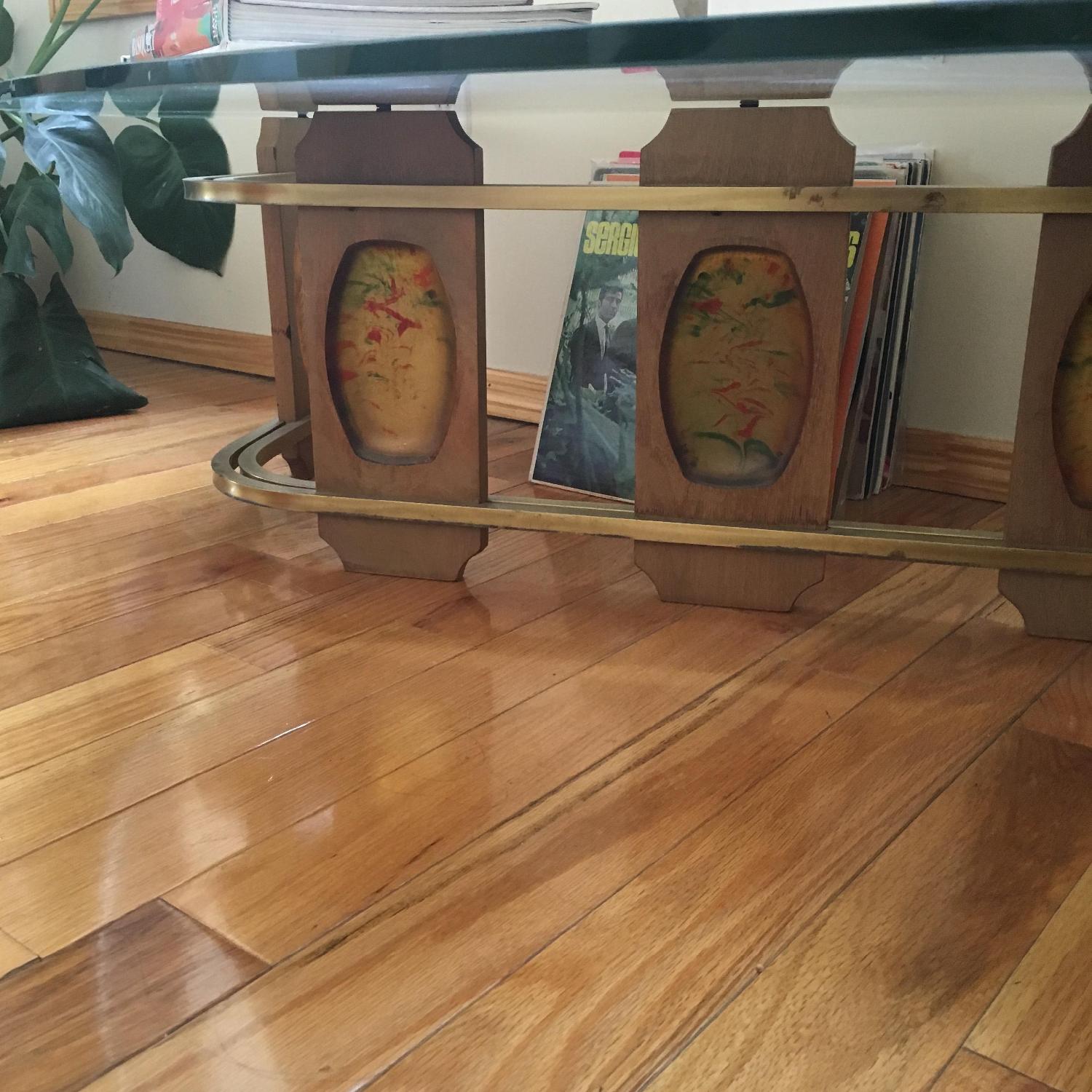 Mid Century Modern Glass Top Coffee Table - image-5