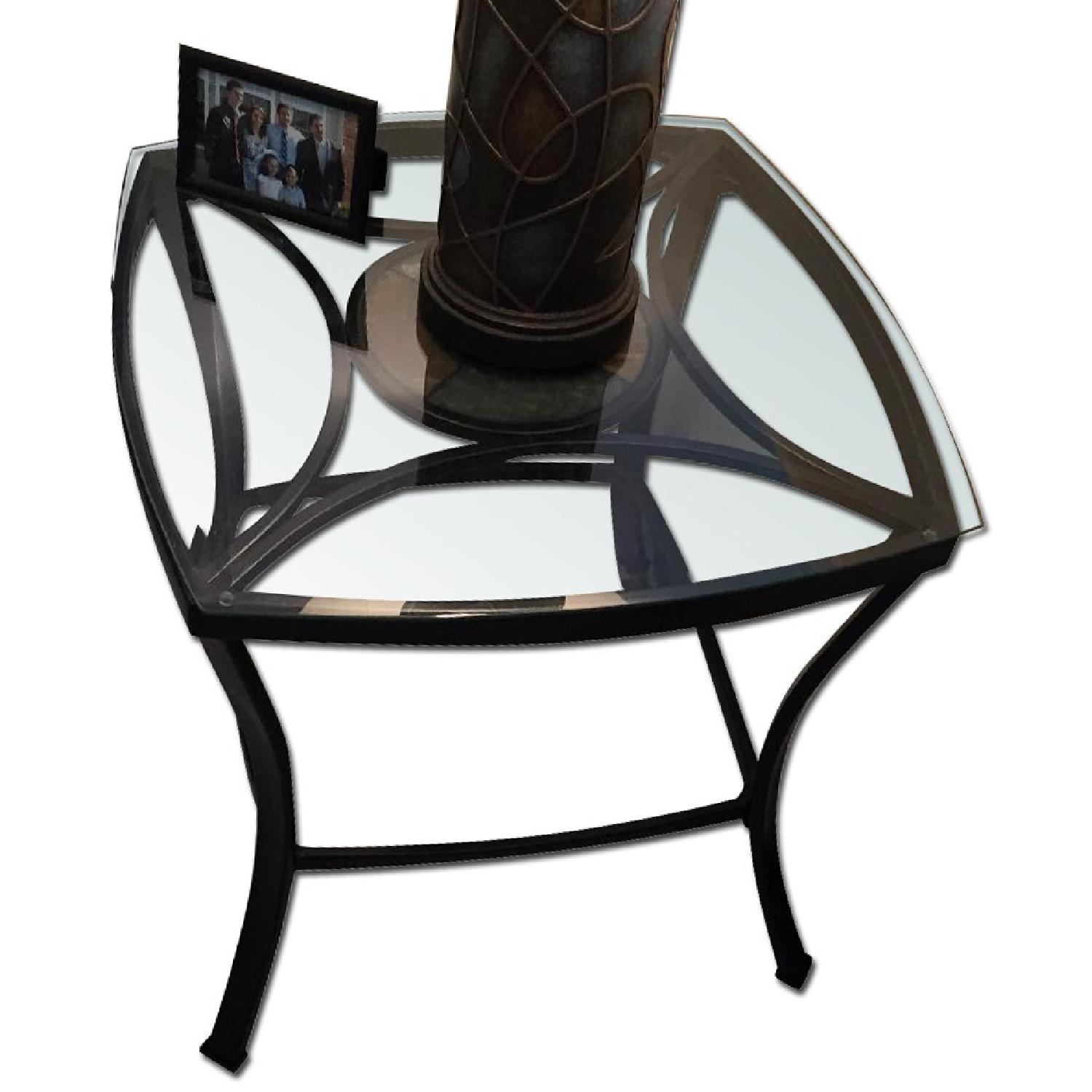 Glass Neutral Earth Tone Coffee Table + 2 Side Tables - image-5