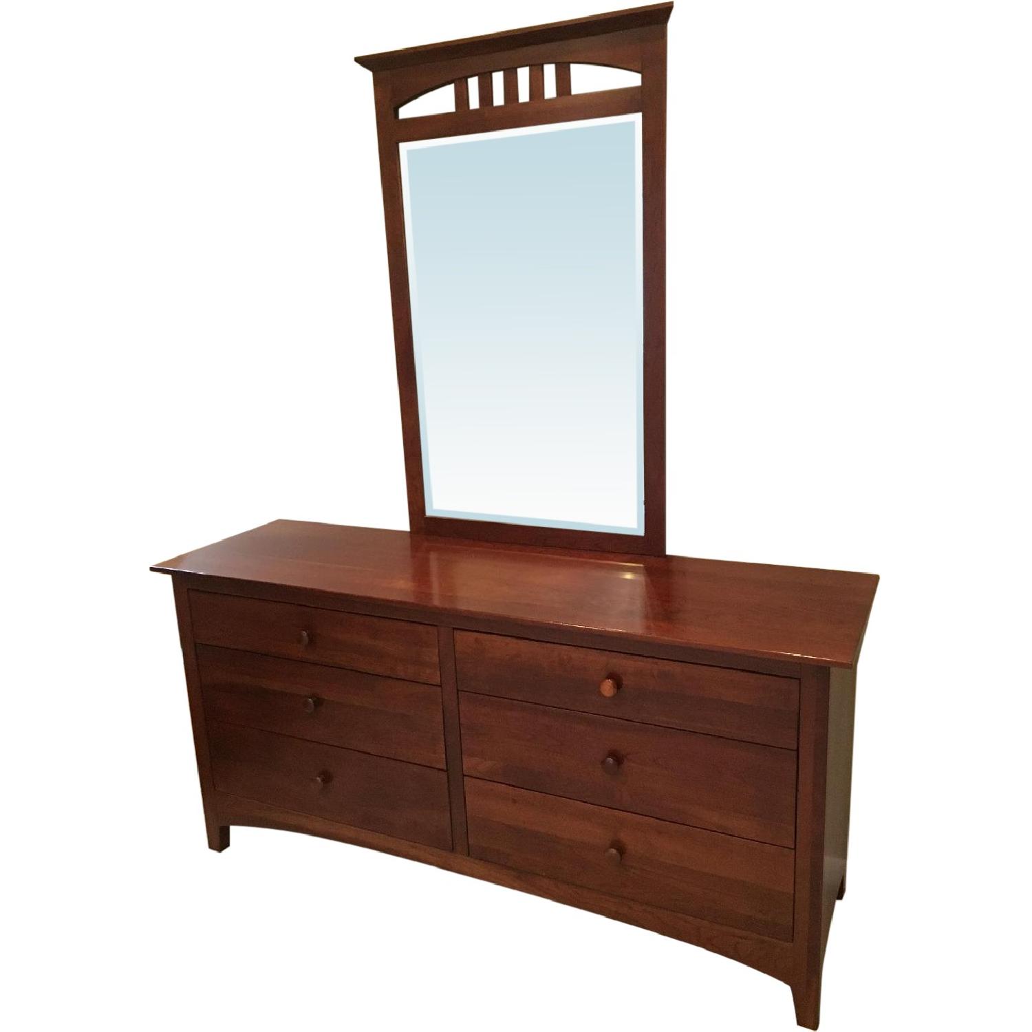 Ethan Allen Shaker Double Dresser w/ Tall Mirror - image-0