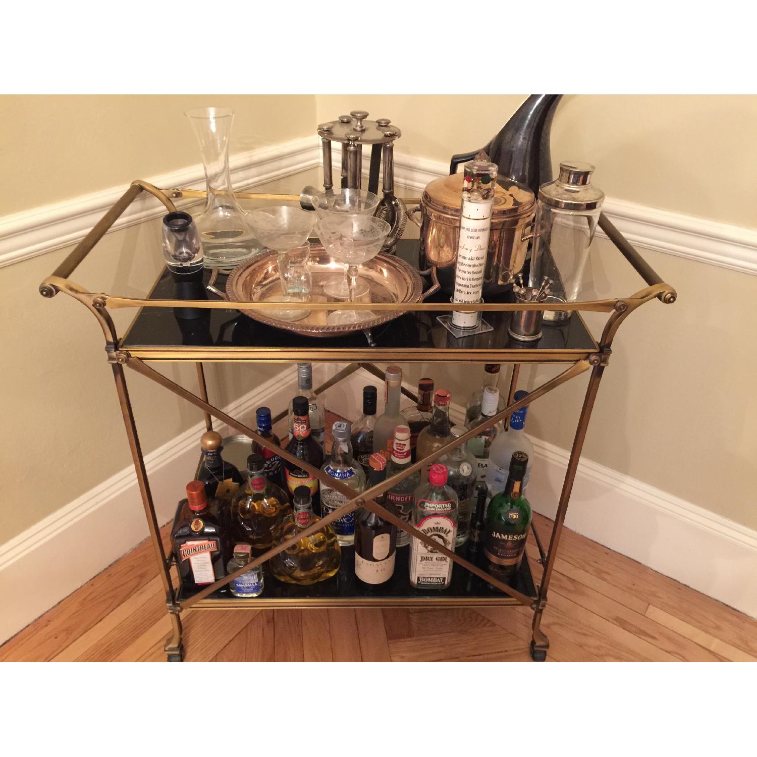 Restoration Hardware Bar Cart w/ Wine Rack - image-1