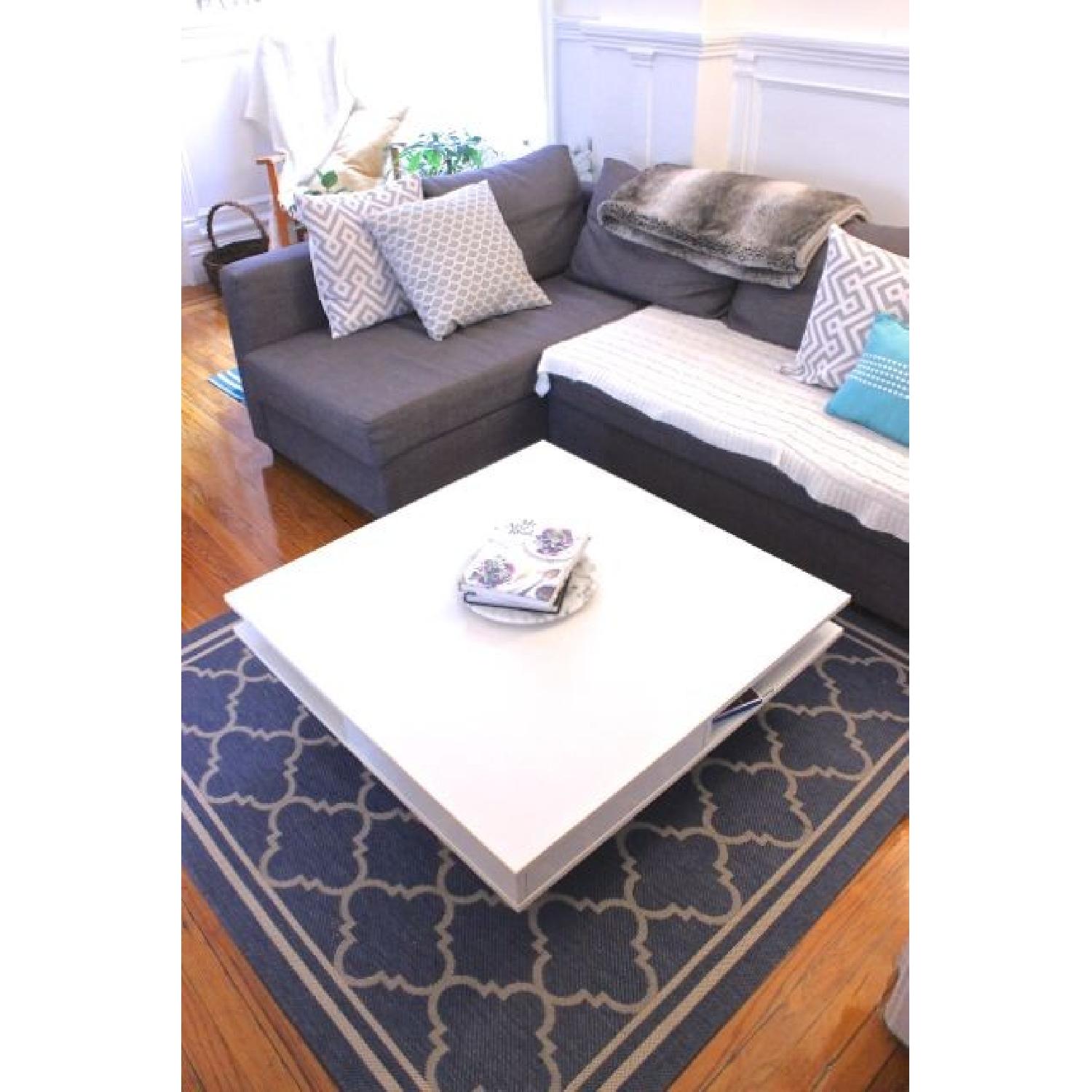 Ikea: Tofteryd Glossy White Coffee Table - AptDeco