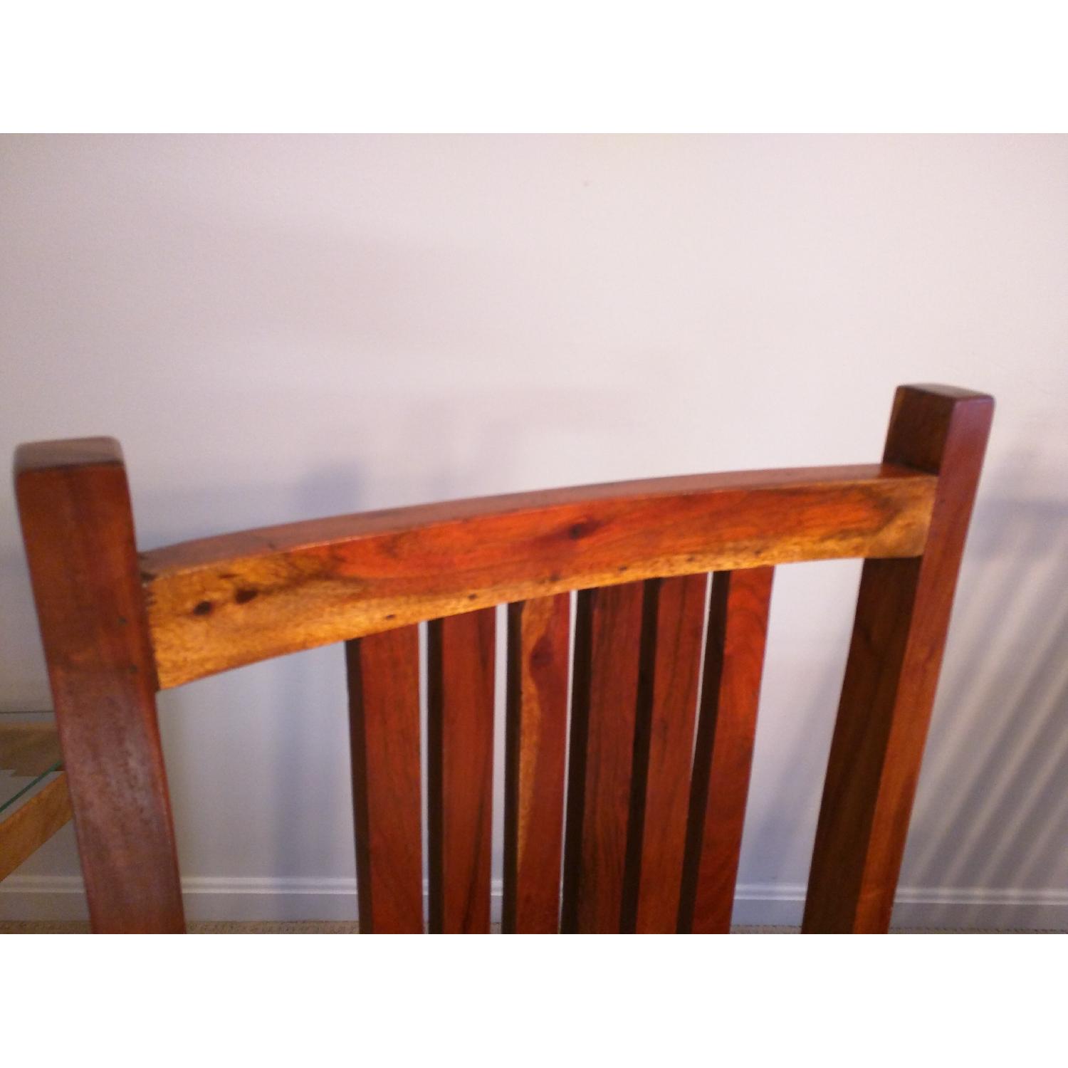 Glass Top Walnut Dining Table w/ 6 Walnut Chairs - image-10