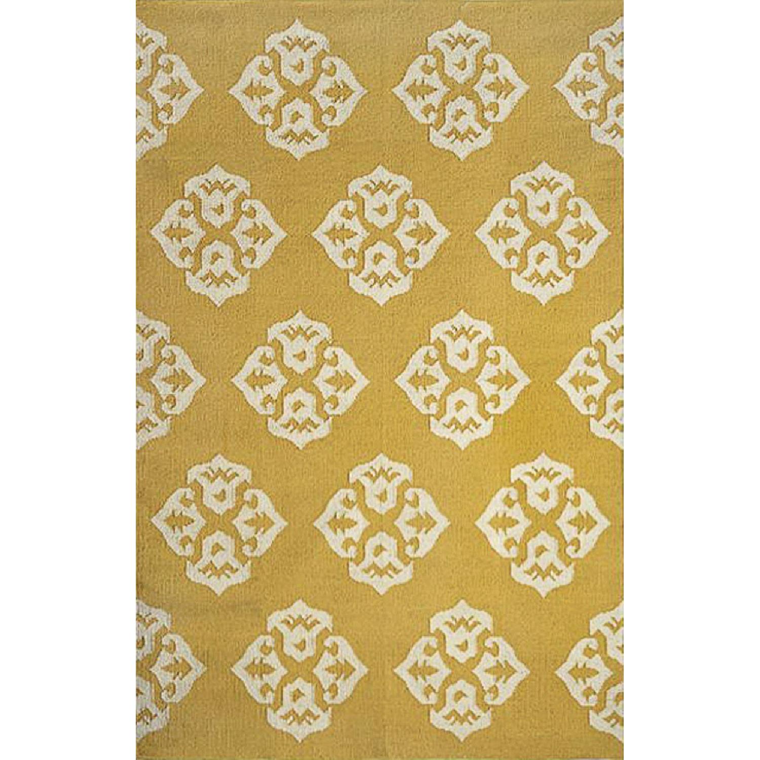 West Elm Yellow & White Andalusia Dhurrie Rug - image-4