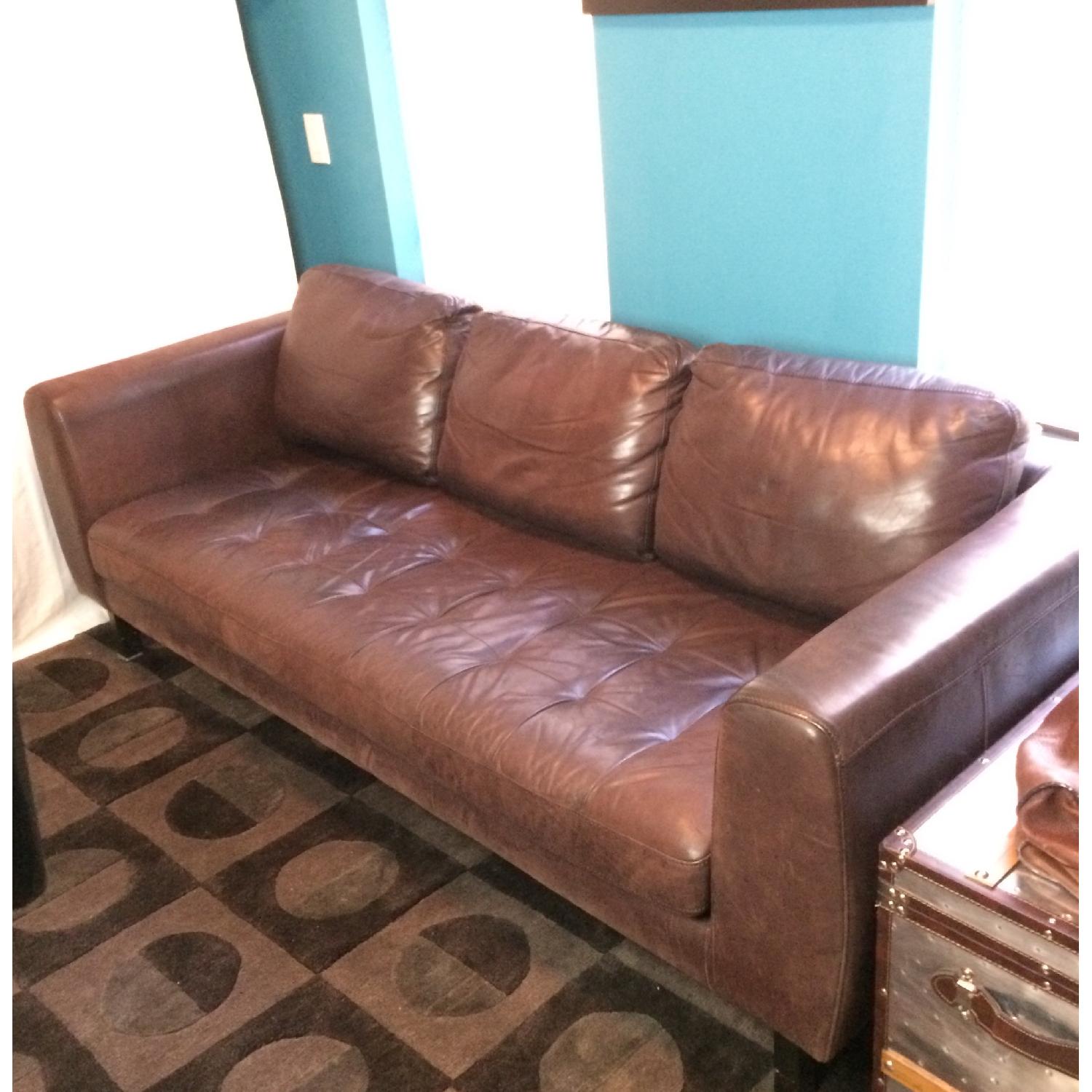 Vintage Italian Leather Couch - image-1
