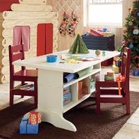 Land of Nod White Elementary Play Table for Kids AptDeco