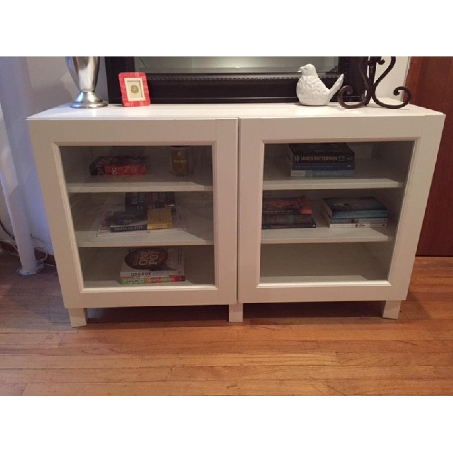 Ikea Media Center w/ Glass Windows AptDeco