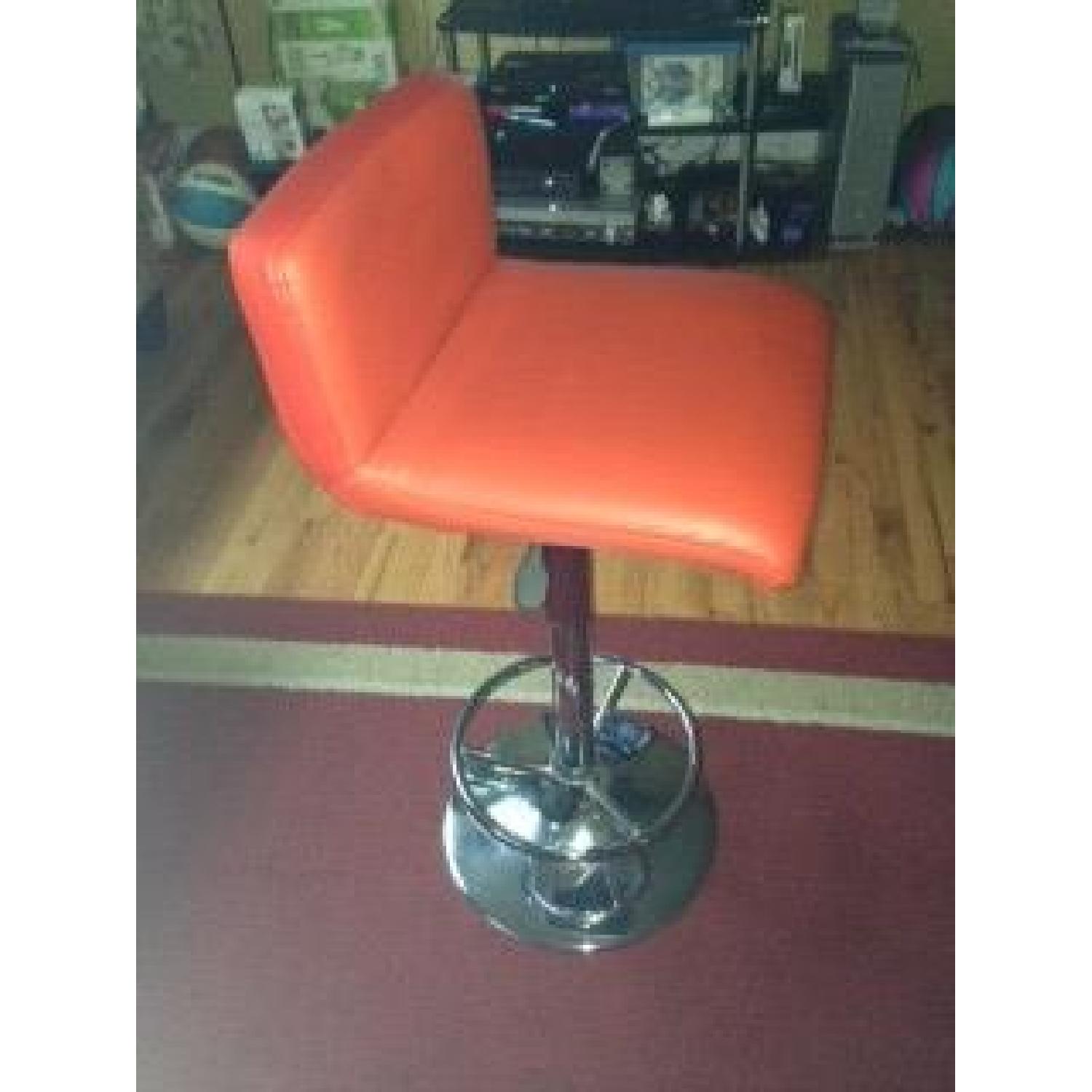 Swivel Low-Back Bar Stools in Red - Pair - image-2