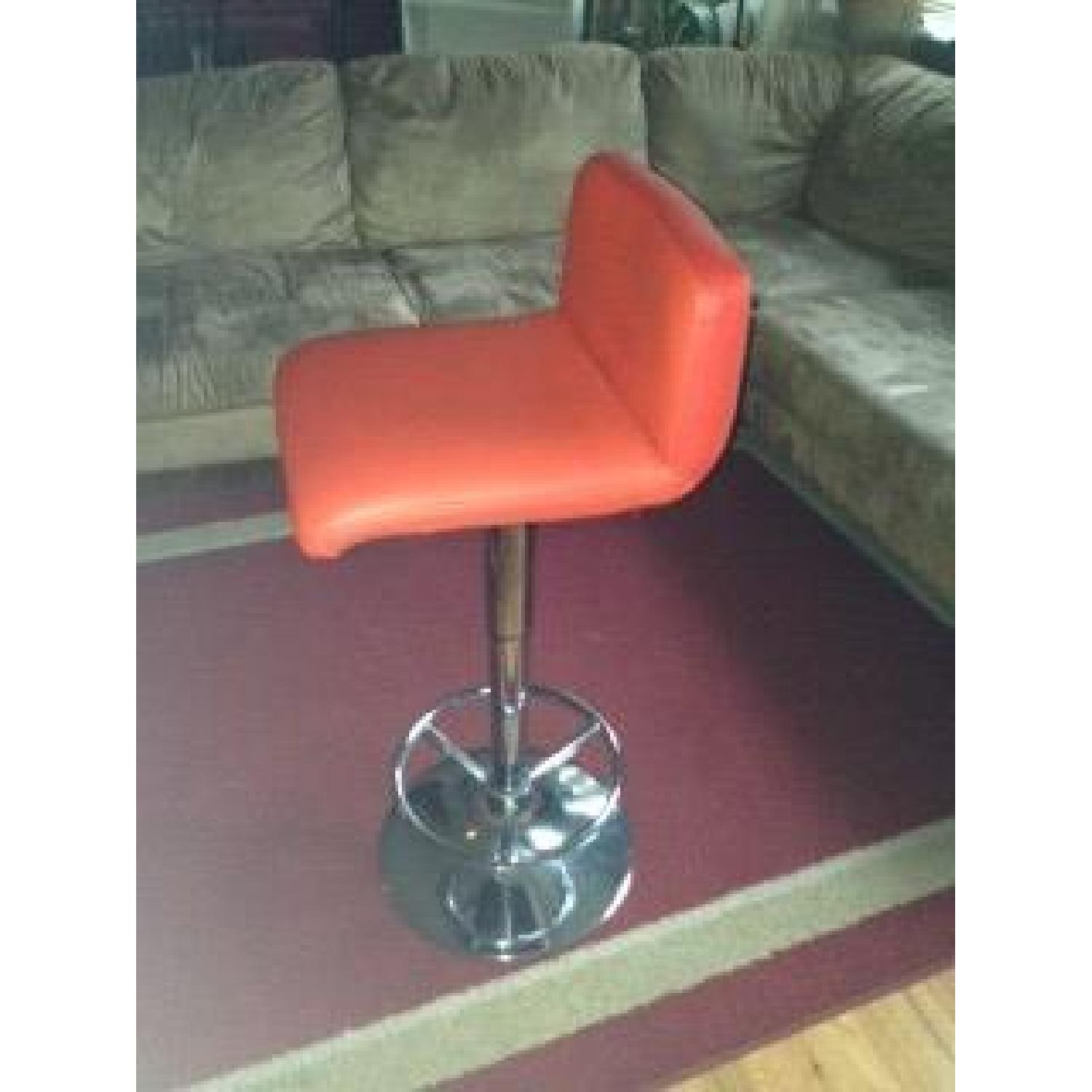 Swivel Low-Back Bar Stools in Red - Pair - image-3