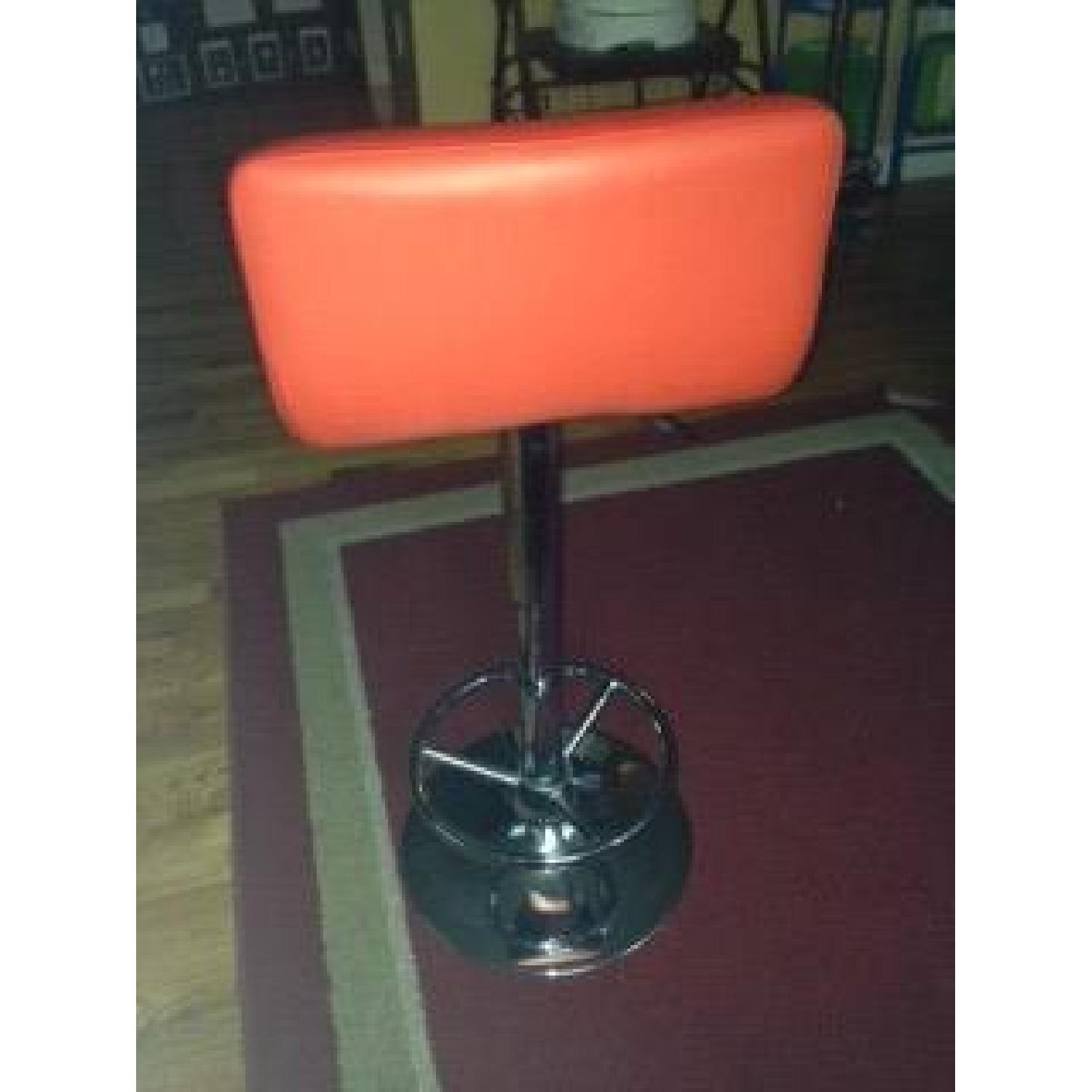 Swivel Low-Back Bar Stools in Red - Pair - image-4
