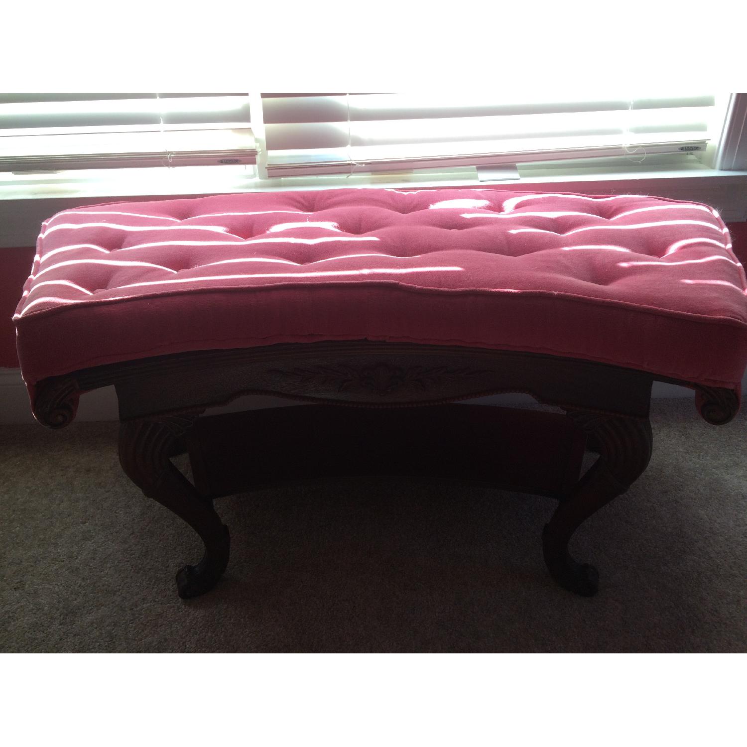 Mid Century Curved Upholstered Bench - image-2