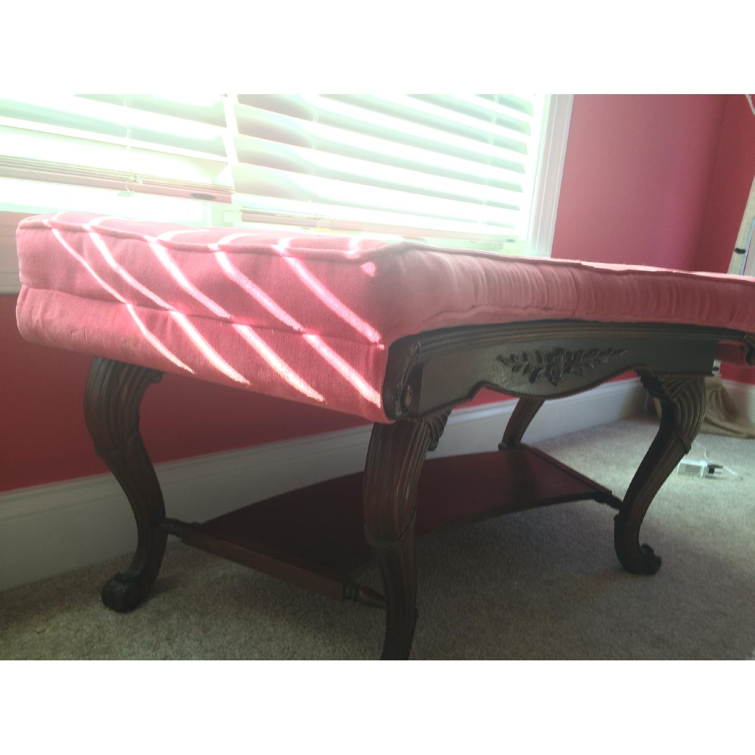 Mid Century Curved Upholstered Bench - image-3
