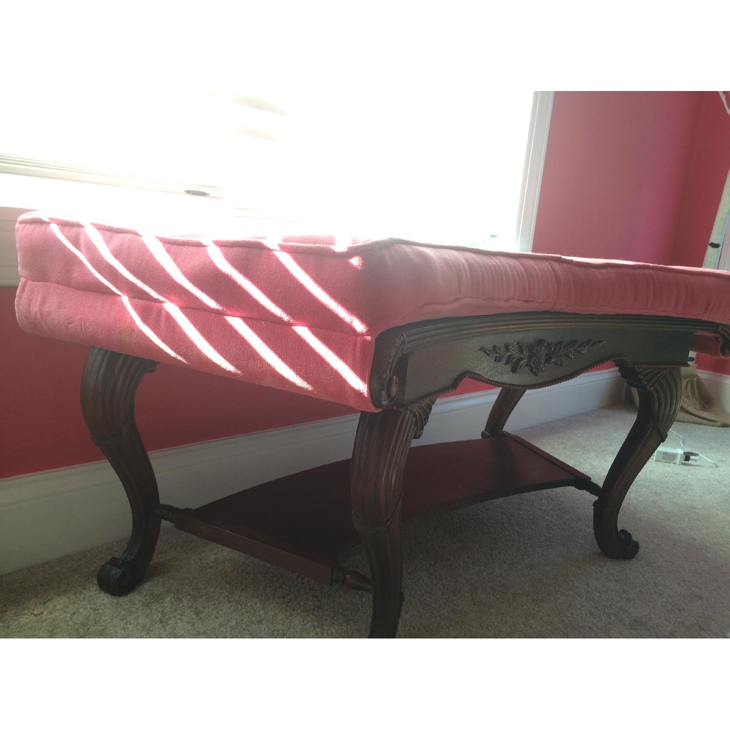Mid Century Curved Upholstered Bench - image-4