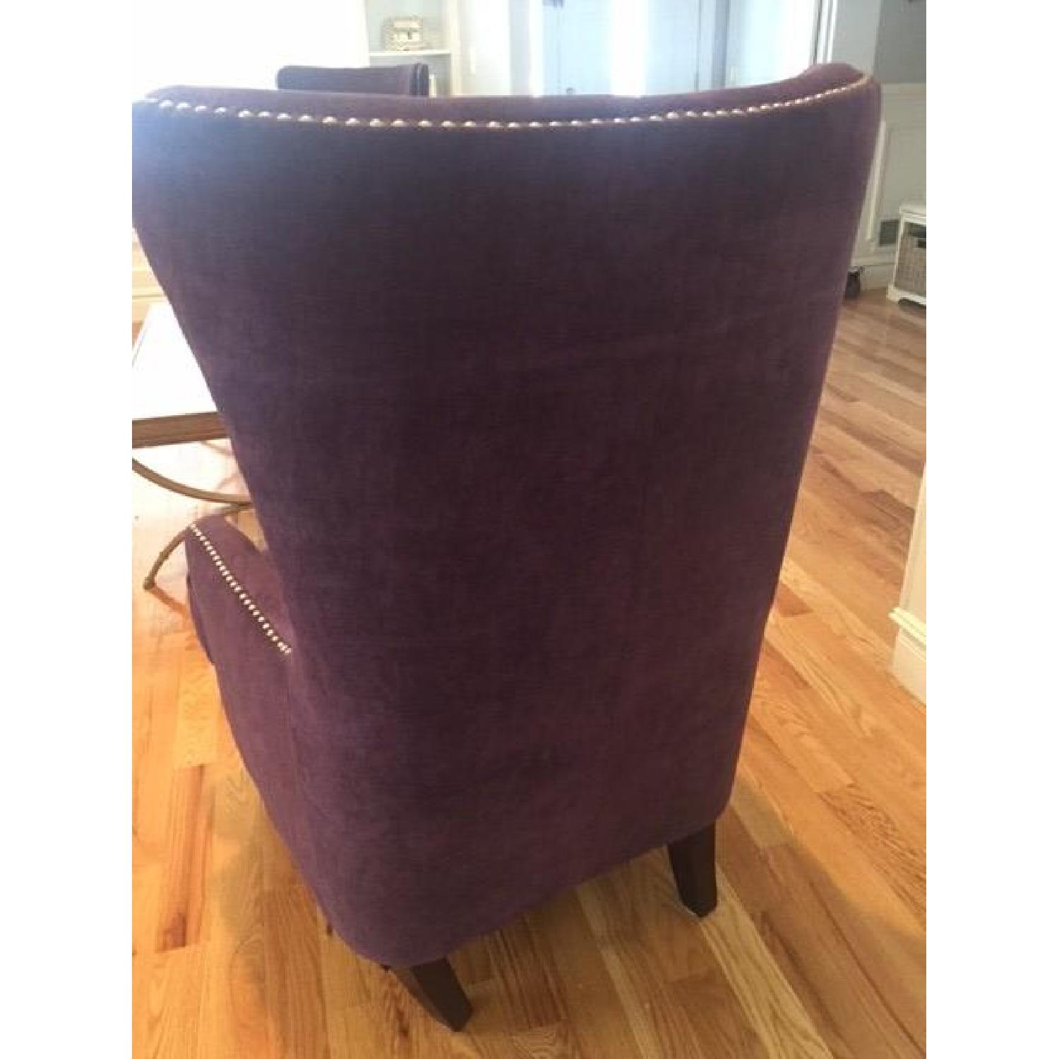 Bob's Furniture Jackie Wing Back Studded Accent Chair in Purple - 2 Available - image-2