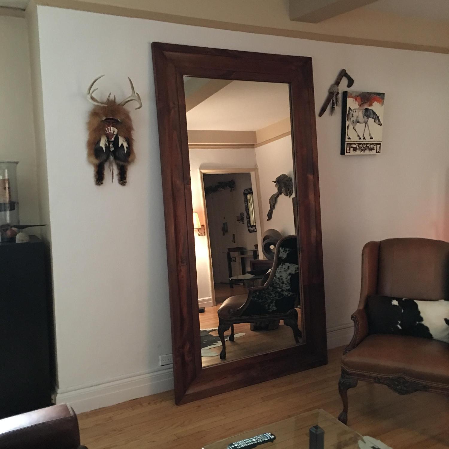 Restoration Hardware Standing Wood Framed Mirror Aptdeco