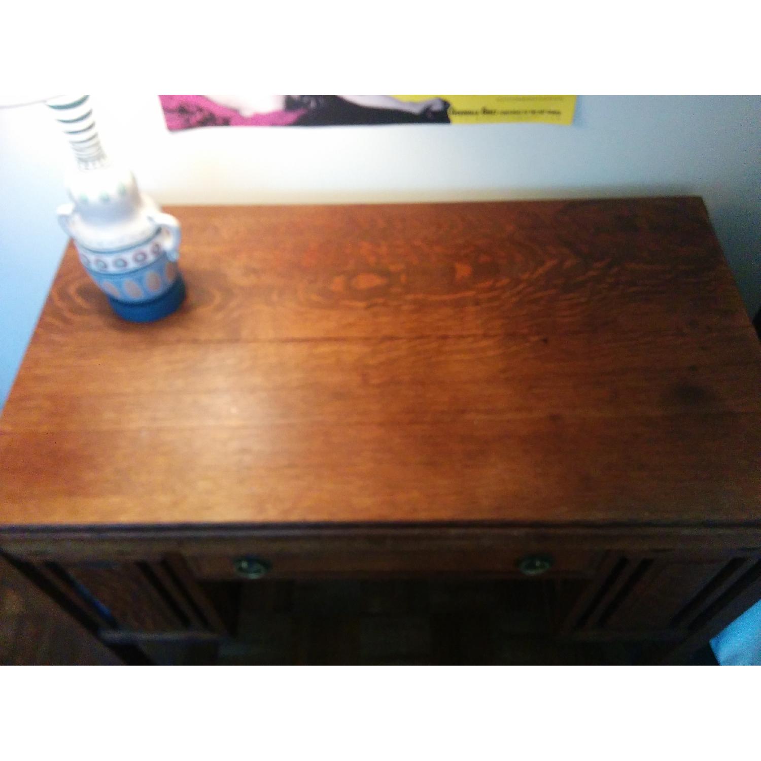 Antique Arts & Crafts Craftsman Mission Oak Partners Desk w/ Bookshelves - image-2