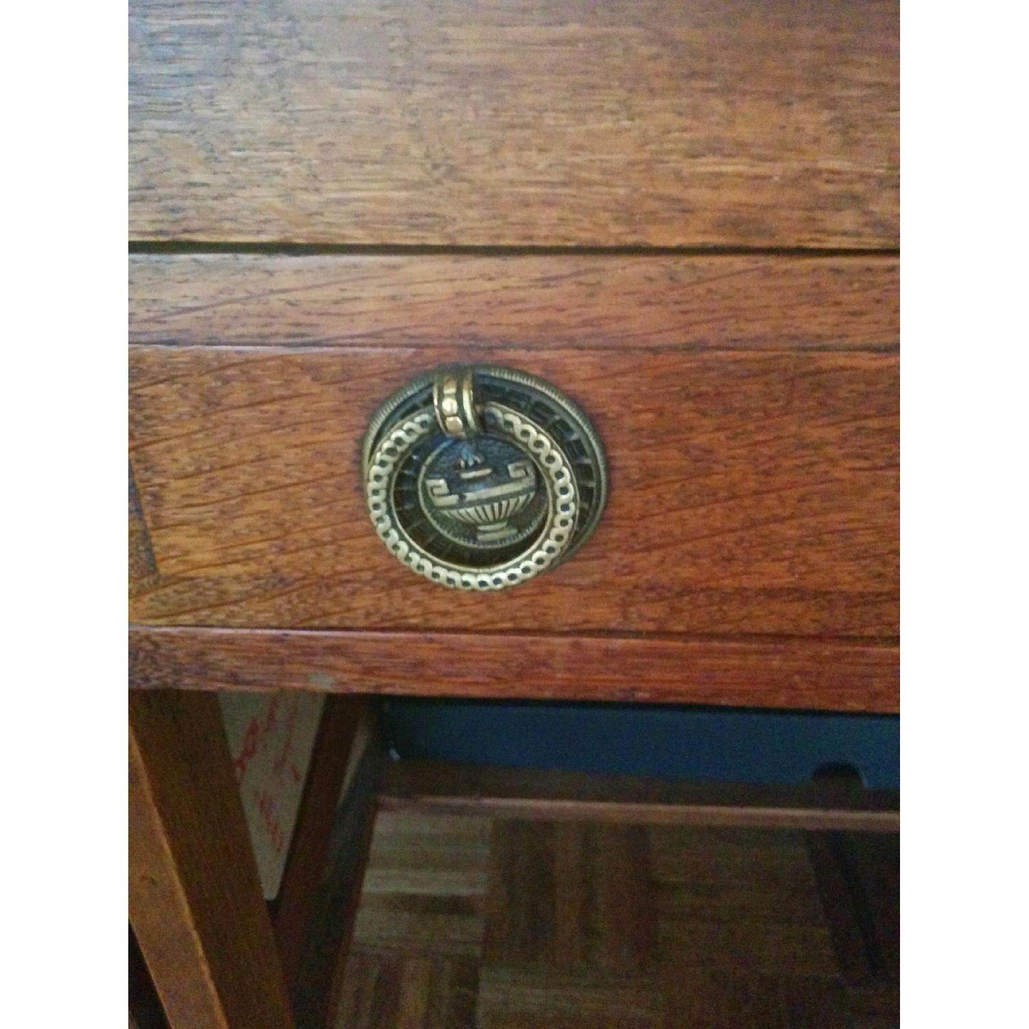 Antique Arts & Crafts Craftsman Mission Oak Partners Desk w/ Bookshelves - image-5