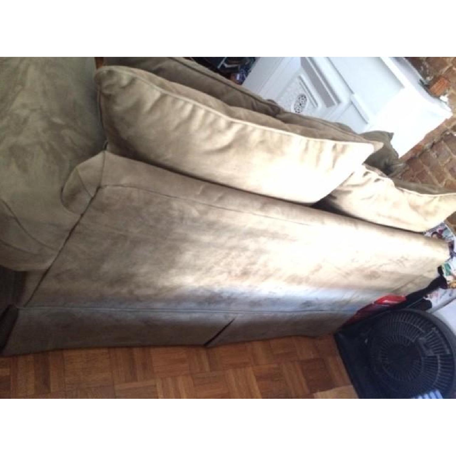 Seaman's Olive Green Loveseat + Matching Sleeper Sofa - image-4