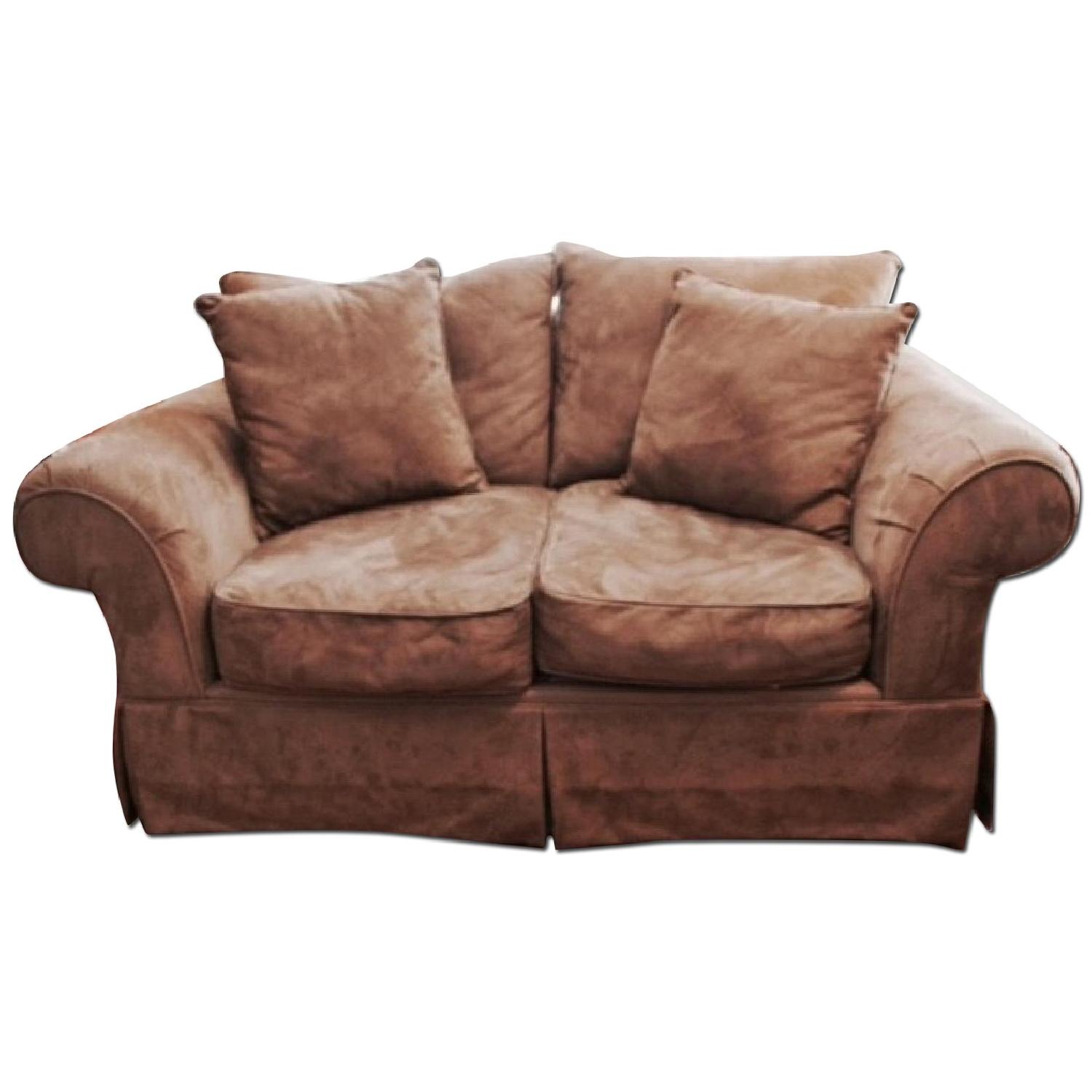 Seaman's Olive Green Loveseat + Matching Sleeper Sofa - image-7