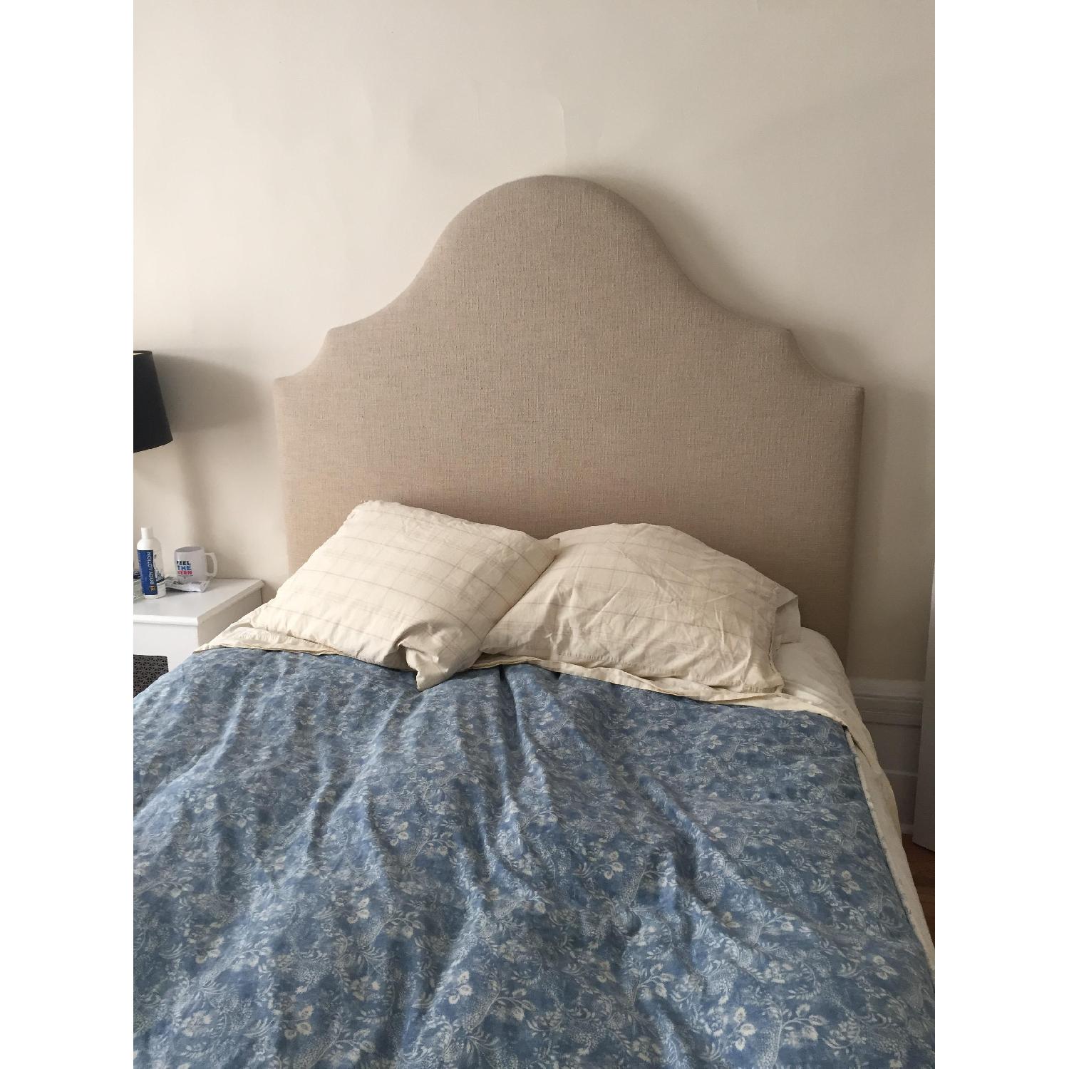 West Elm Upholstered Scroll Headboard - image-1