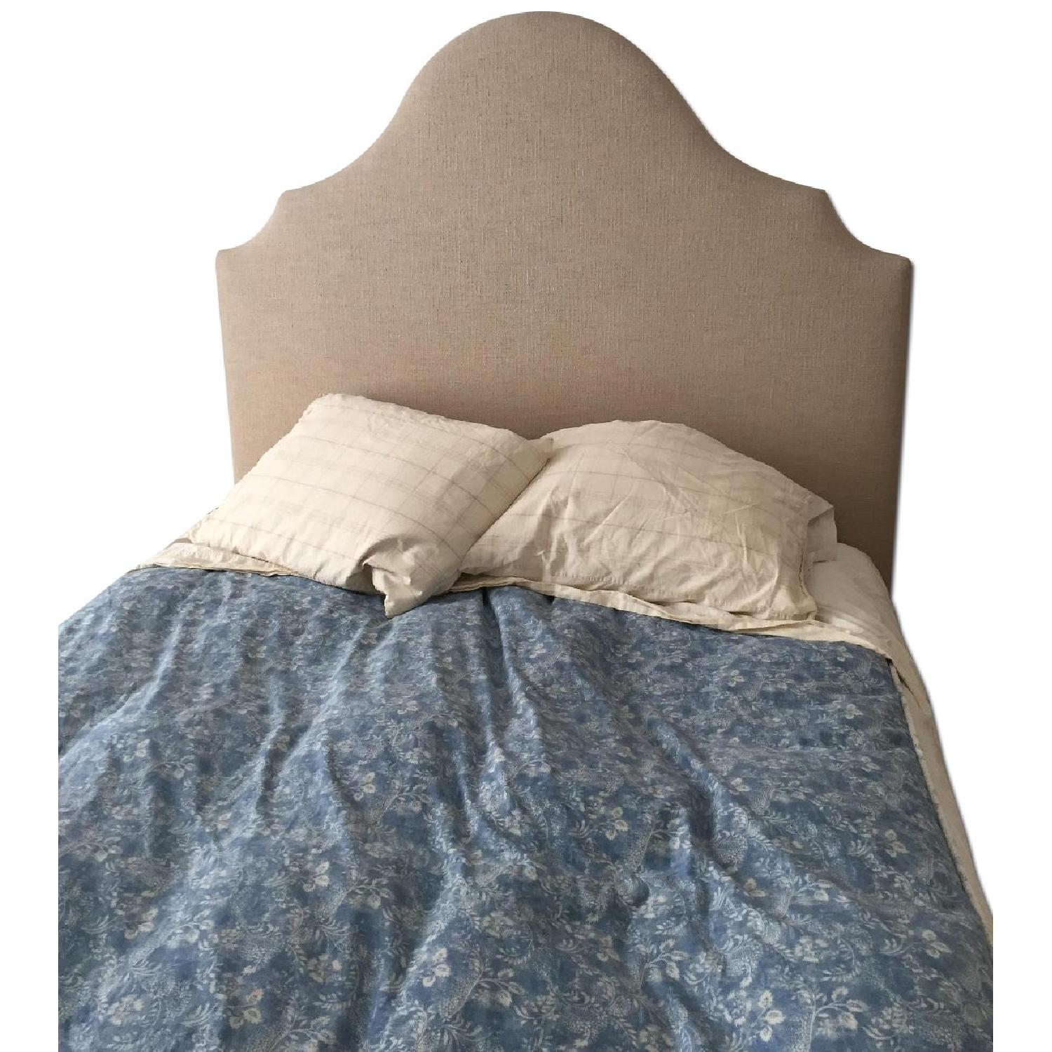 West Elm Upholstered Scroll Headboard AptDeco