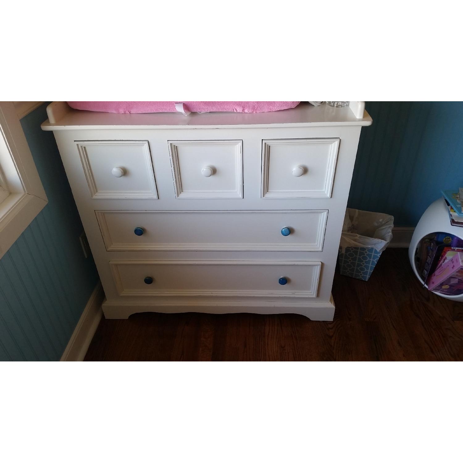 Art for Kids Distressed Wood Changing Table in Antique White - image-1