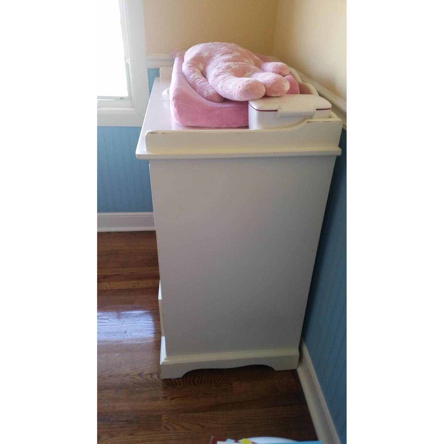 Art for Kids Distressed Wood Changing Table in Antique White - image-2