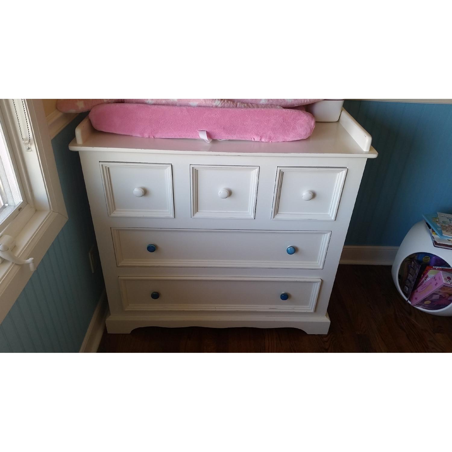 Art for Kids Distressed Wood Changing Table in Antique White AptDeco