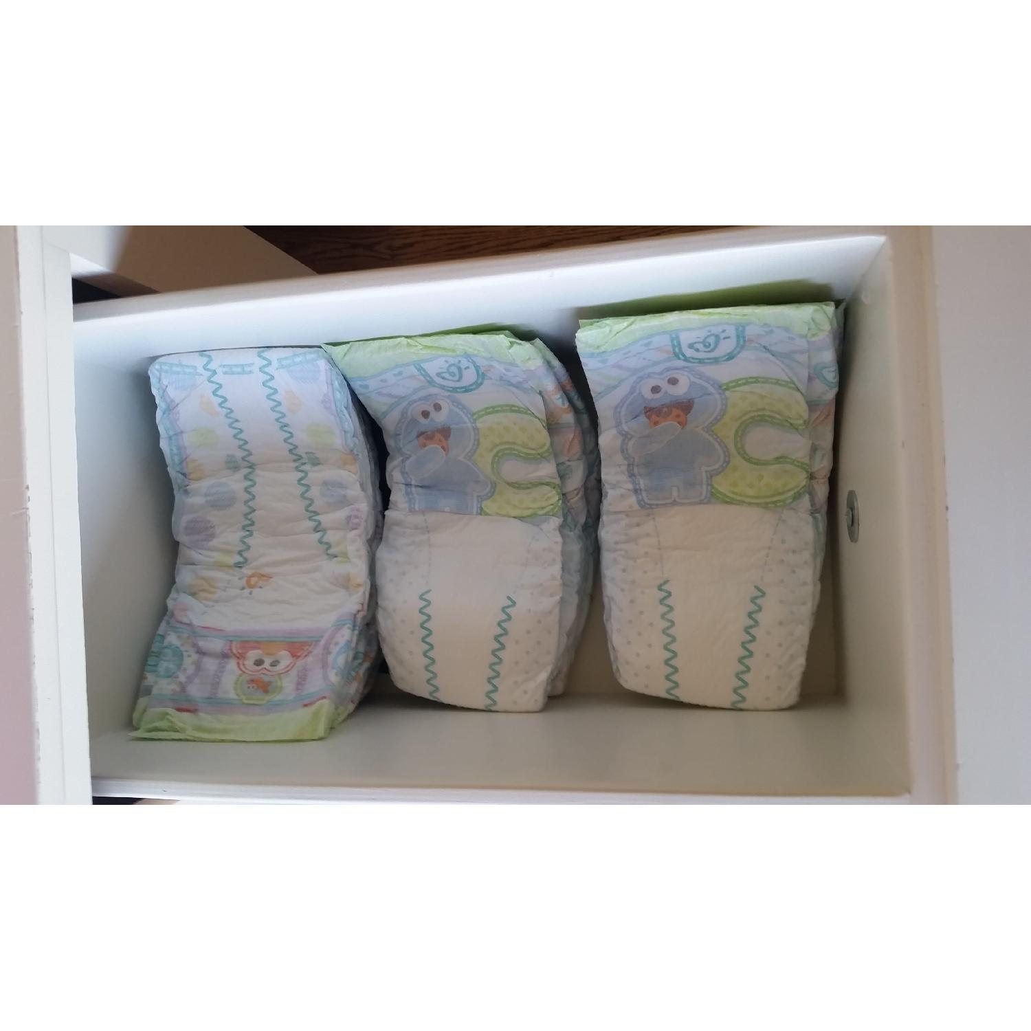 Art for Kids Distressed Wood Changing Table in Antique White - image-5