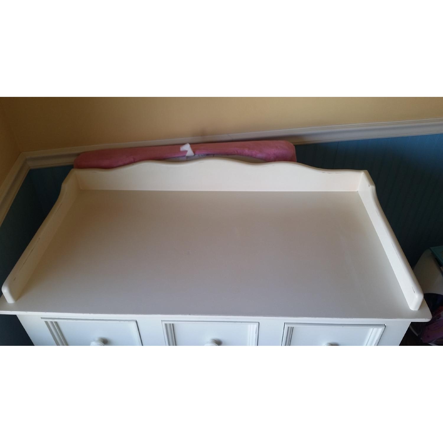 Art for Kids Distressed Wood Changing Table in Antique White - image-6