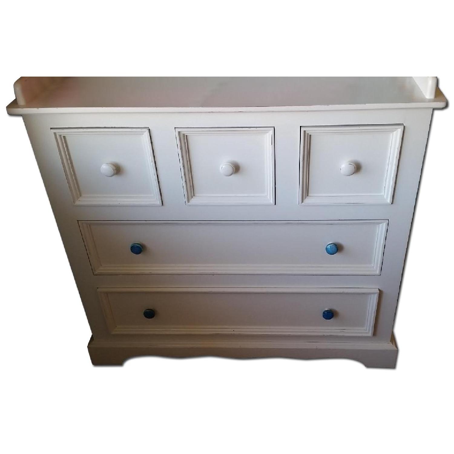 Art for Kids Distressed Wood Changing Table in Antique White - image-0