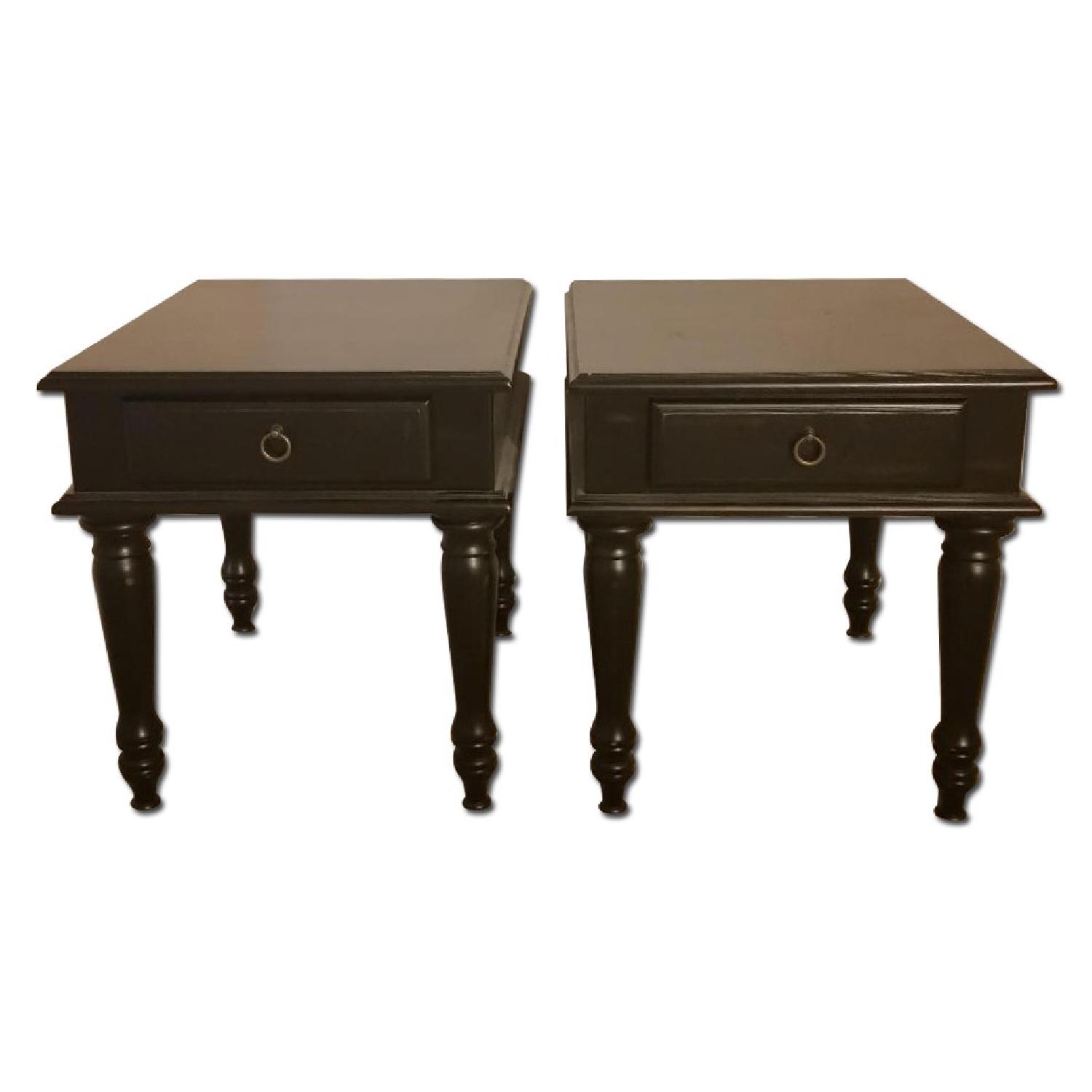 World Market Solid Wood Bedside Tables Pair AptDeco