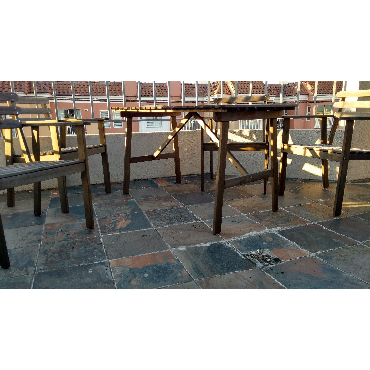Ikea Outdoor Wooden Table w/ 4 Chairs - image-6