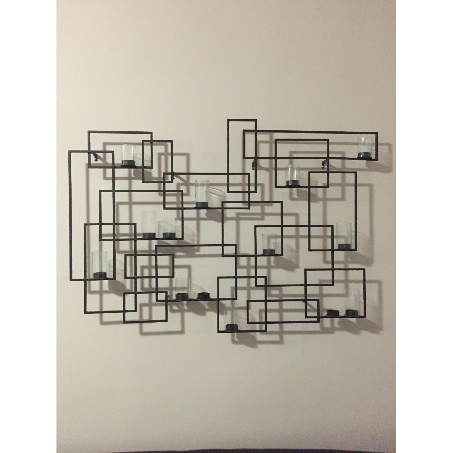 Crate & Barrel Circuit Metal Wall Candle Holder - image-1