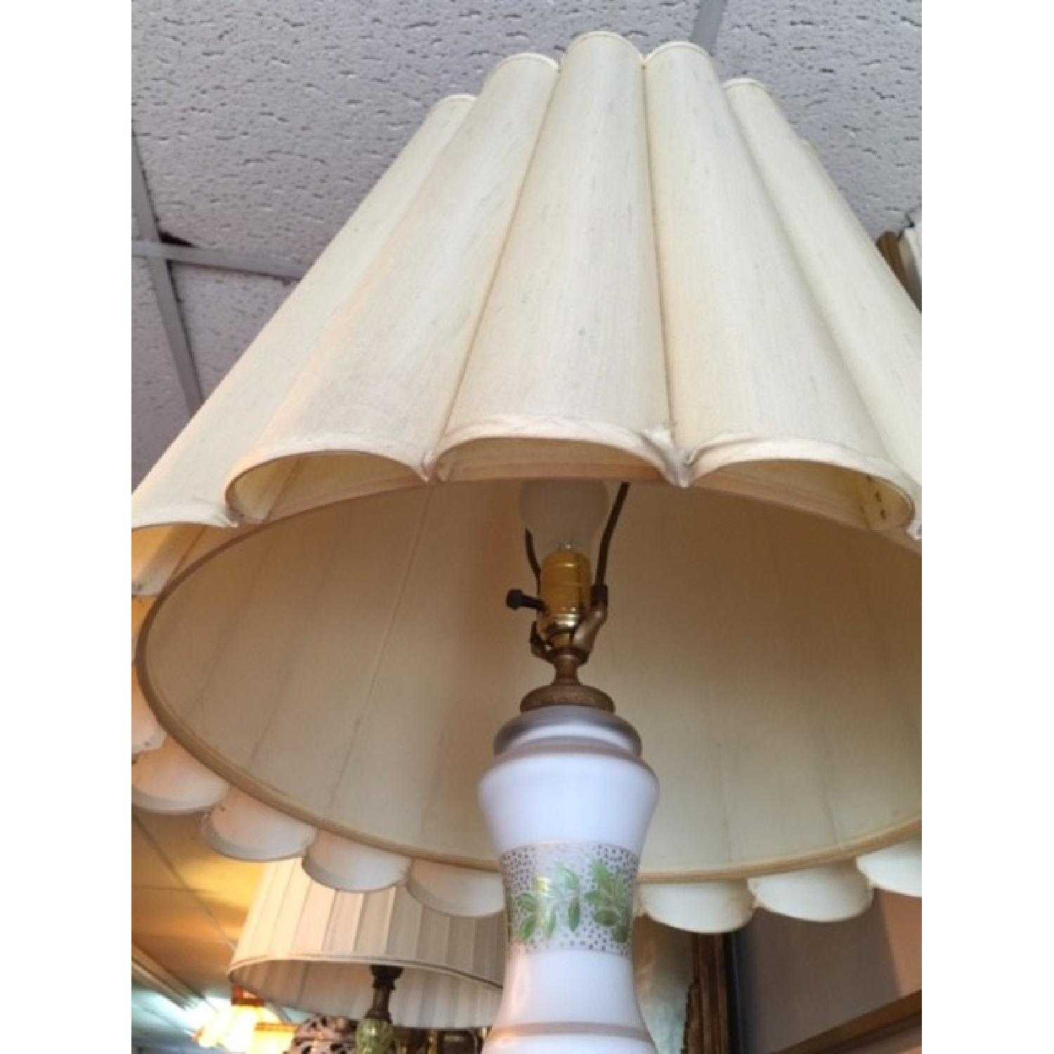 Antique Milk Glass Lamps - Pair - image-4