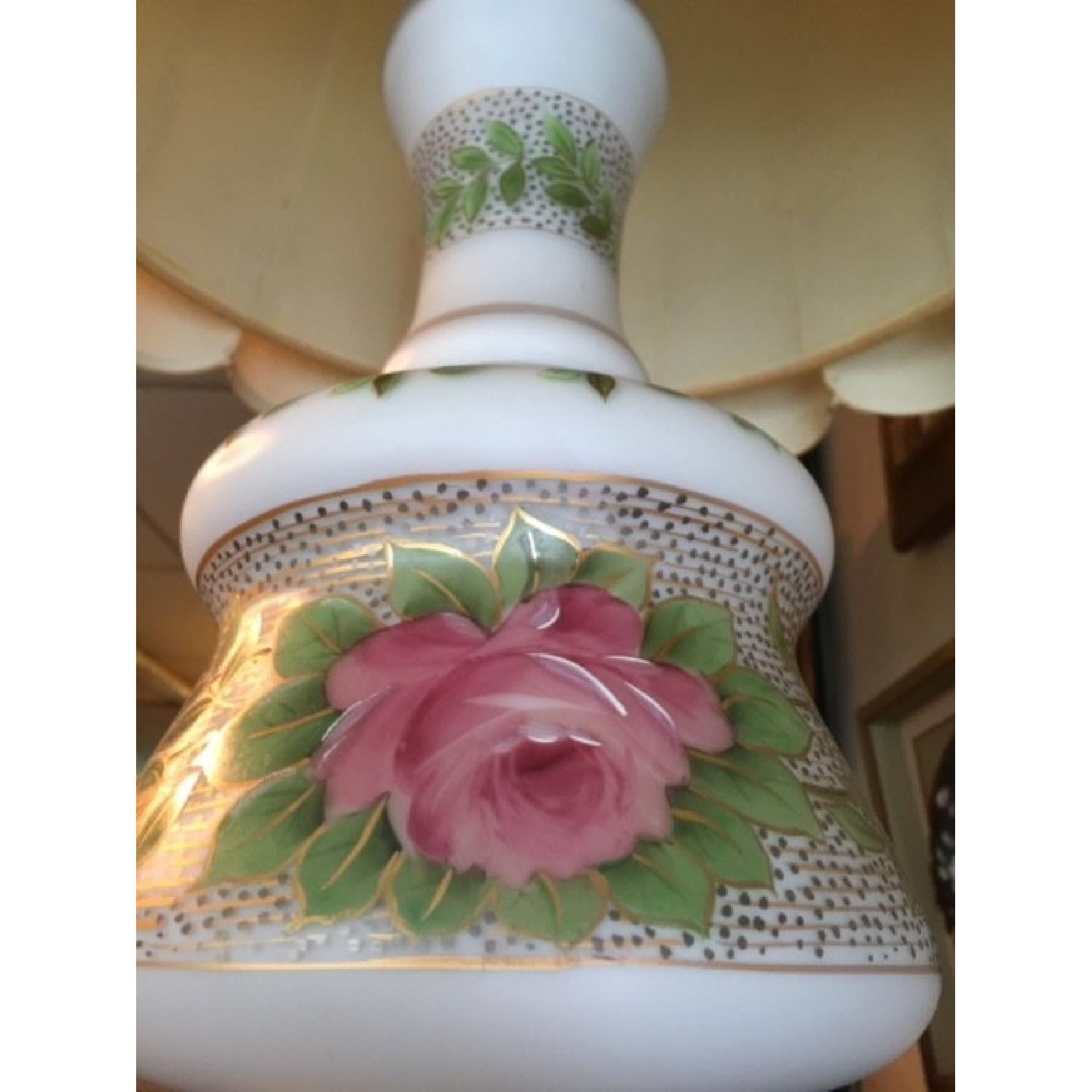 Antique Milk Glass Lamps - Pair - image-5