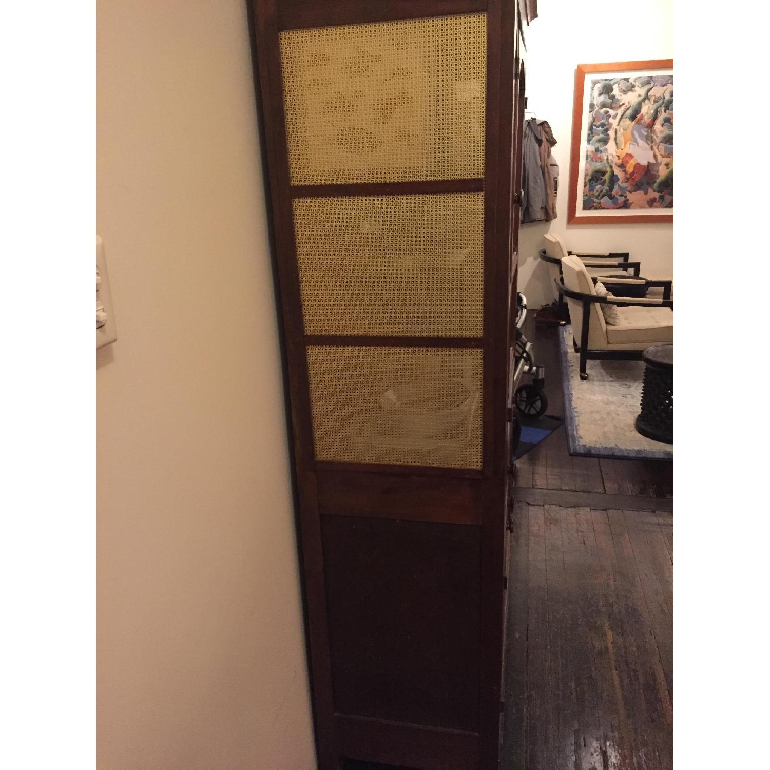 Wood/Glass & Metal Mesh Bookcase/Cabinet - image-3