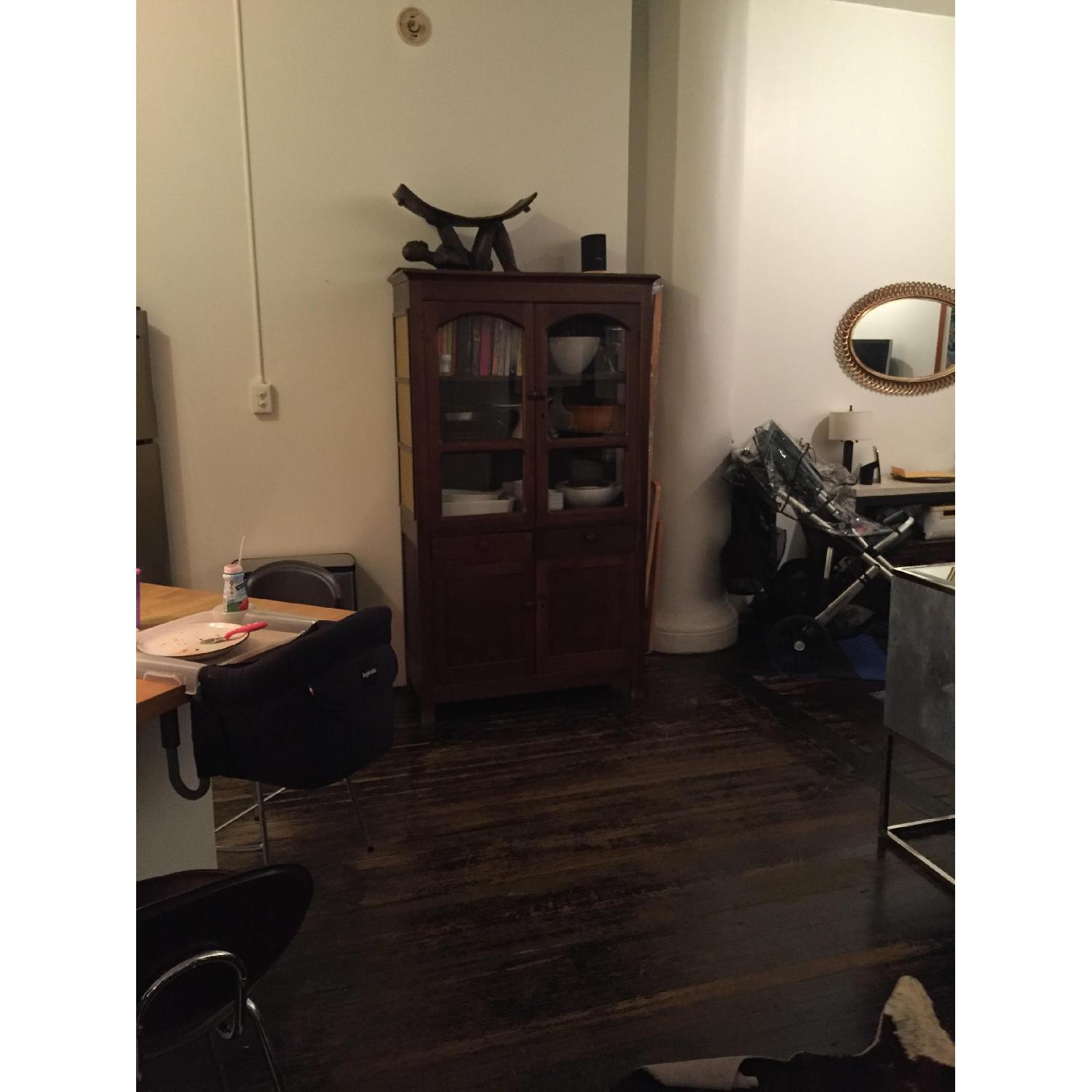 Wood/Glass & Metal Mesh Bookcase/Cabinet - image-4