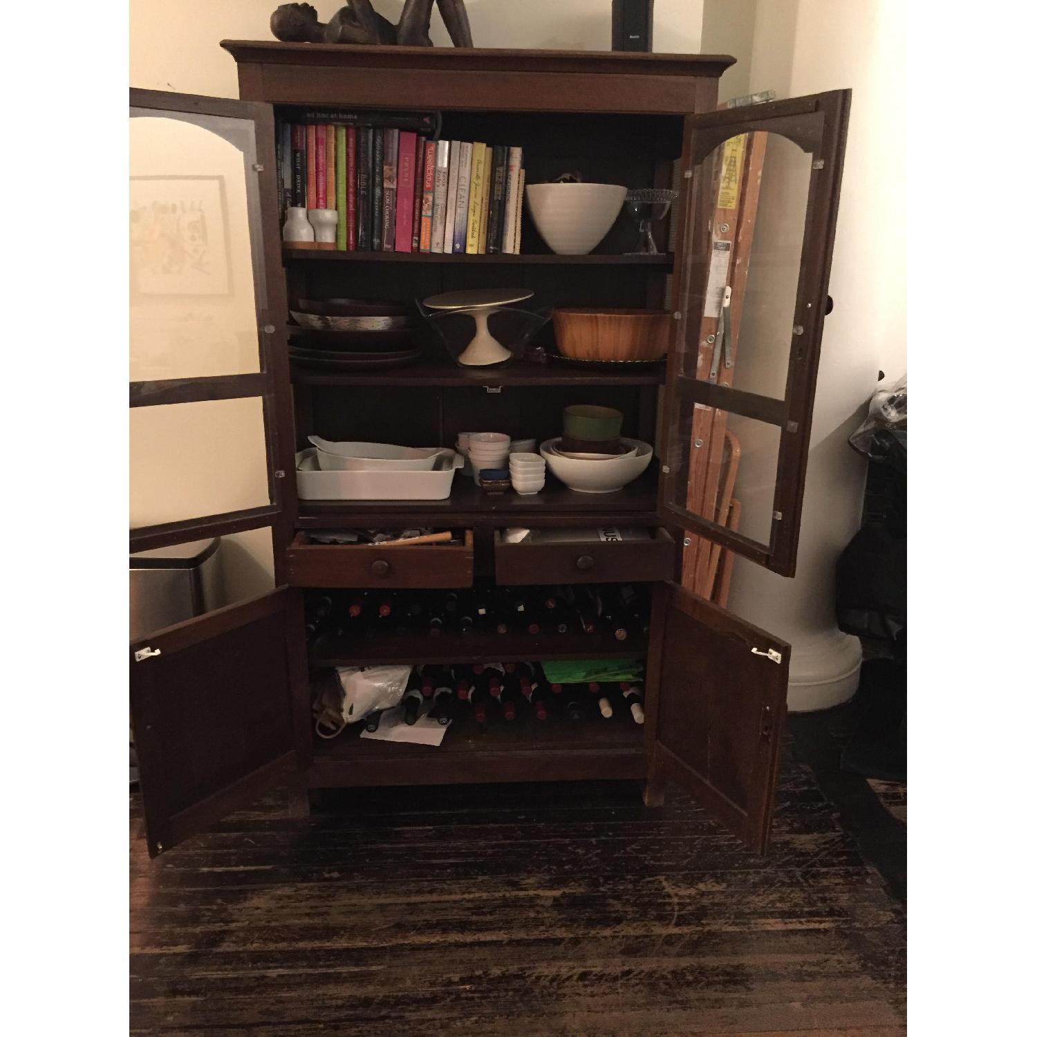 Wood/Glass & Metal Mesh Bookcase/Cabinet - image-5