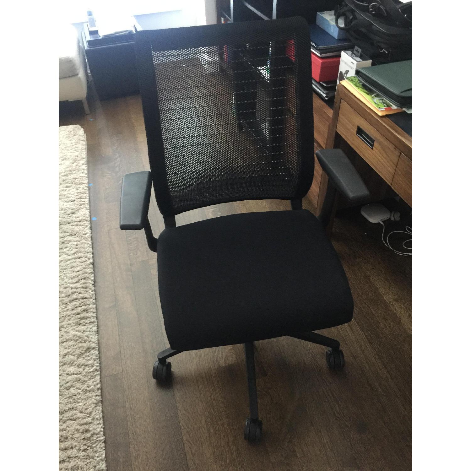 Crate & Barrel Think Office Black Chair w/ Arms - image-1