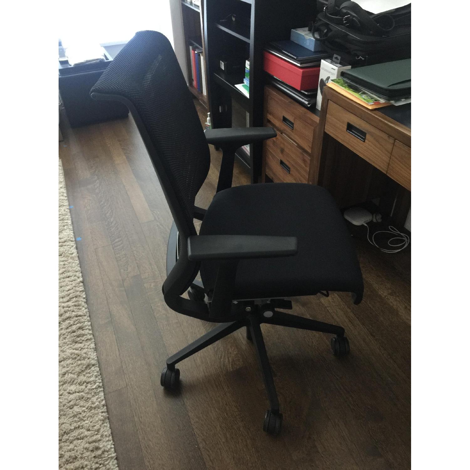 Crate & Barrel Think Office Black Chair w/ Arms - image-3