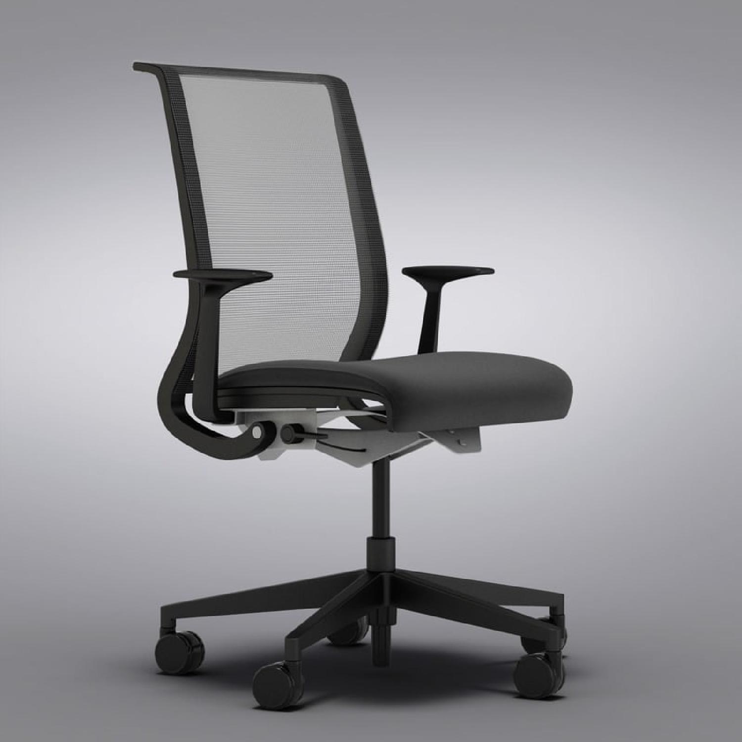 Crate & Barrel Think Office Black Chair w/ Arms - image-4