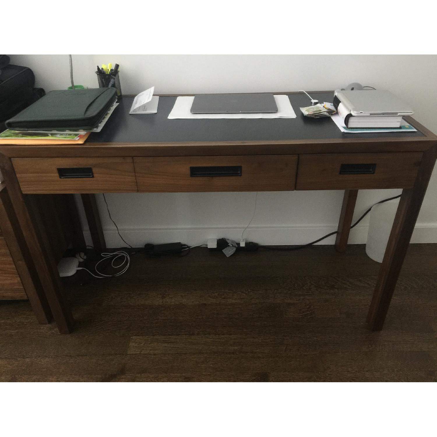 Crate & Barrel Tahoe Dark Wooden Desk - image-2