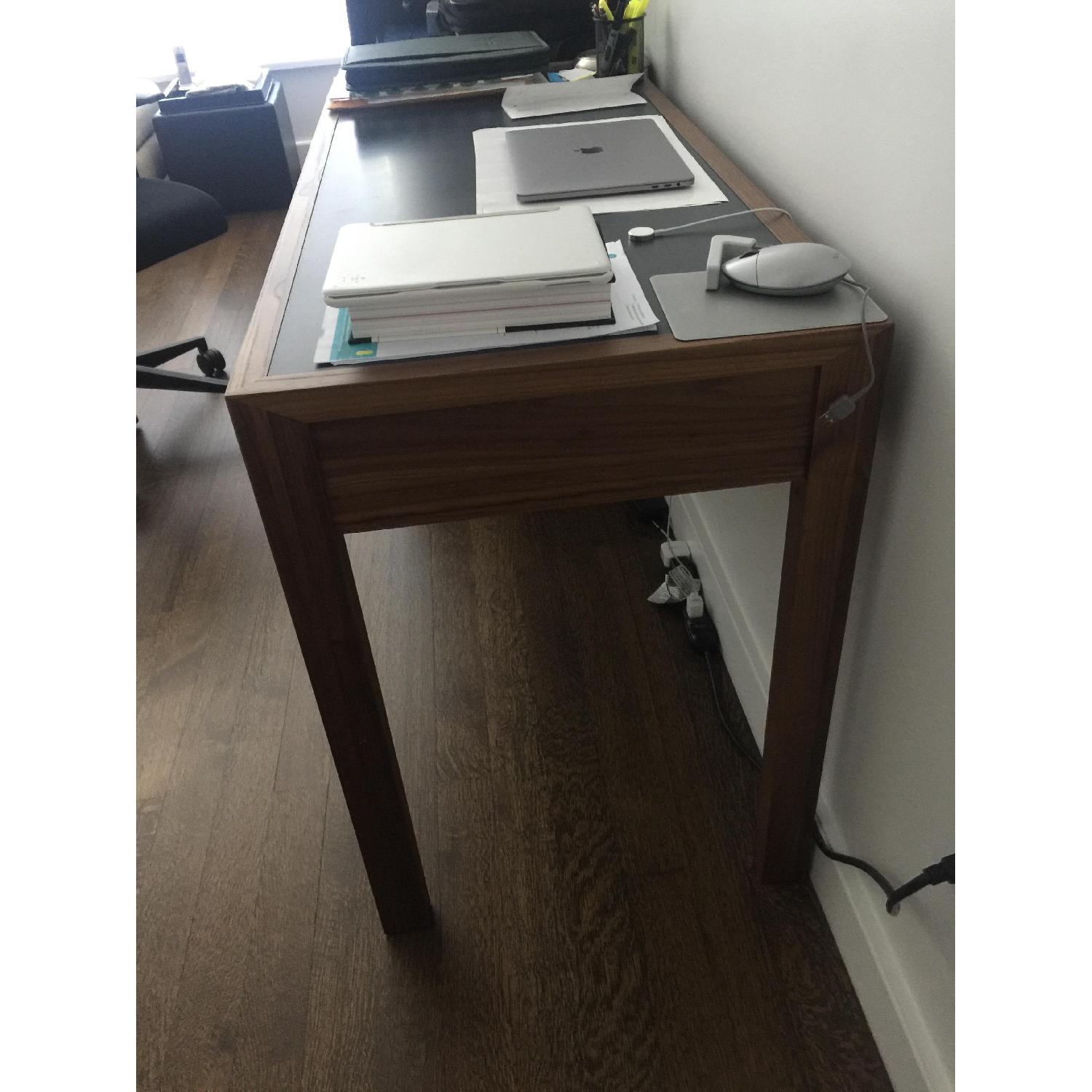 Crate & Barrel Tahoe Dark Wooden Desk - image-3
