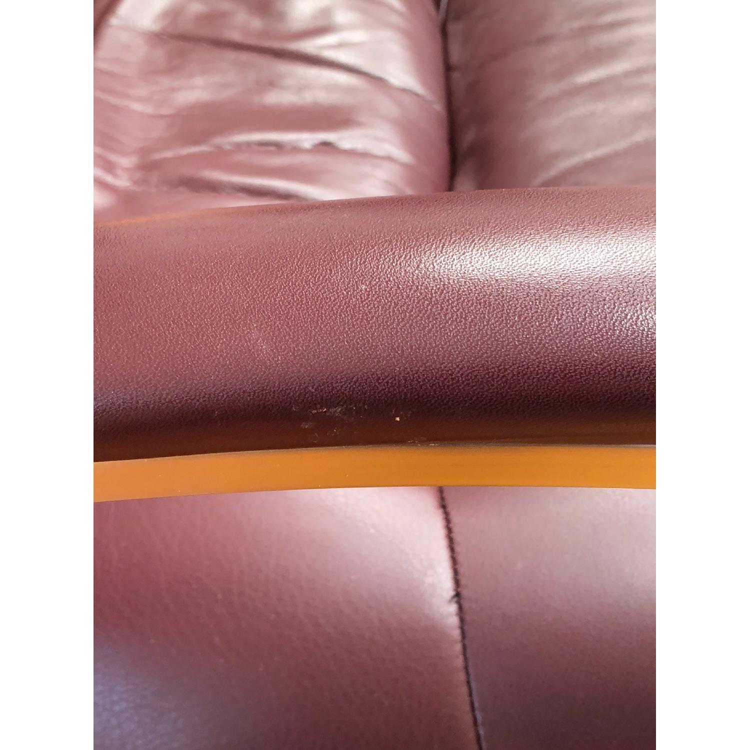 Ethan Allen Radius Burgundy Leather Recliner - image-8