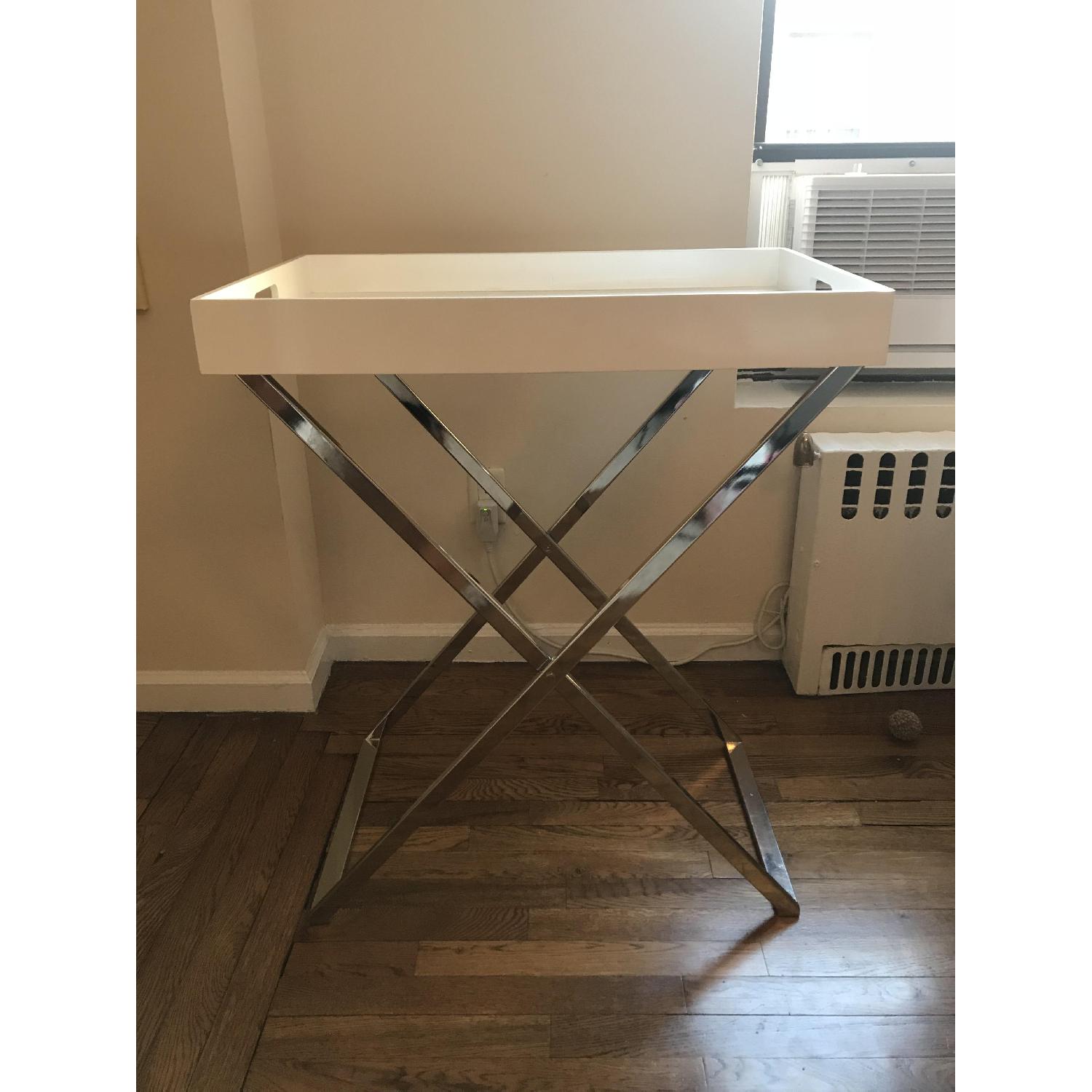 West Elm Lacquer Butler Tray & Stand - image-4